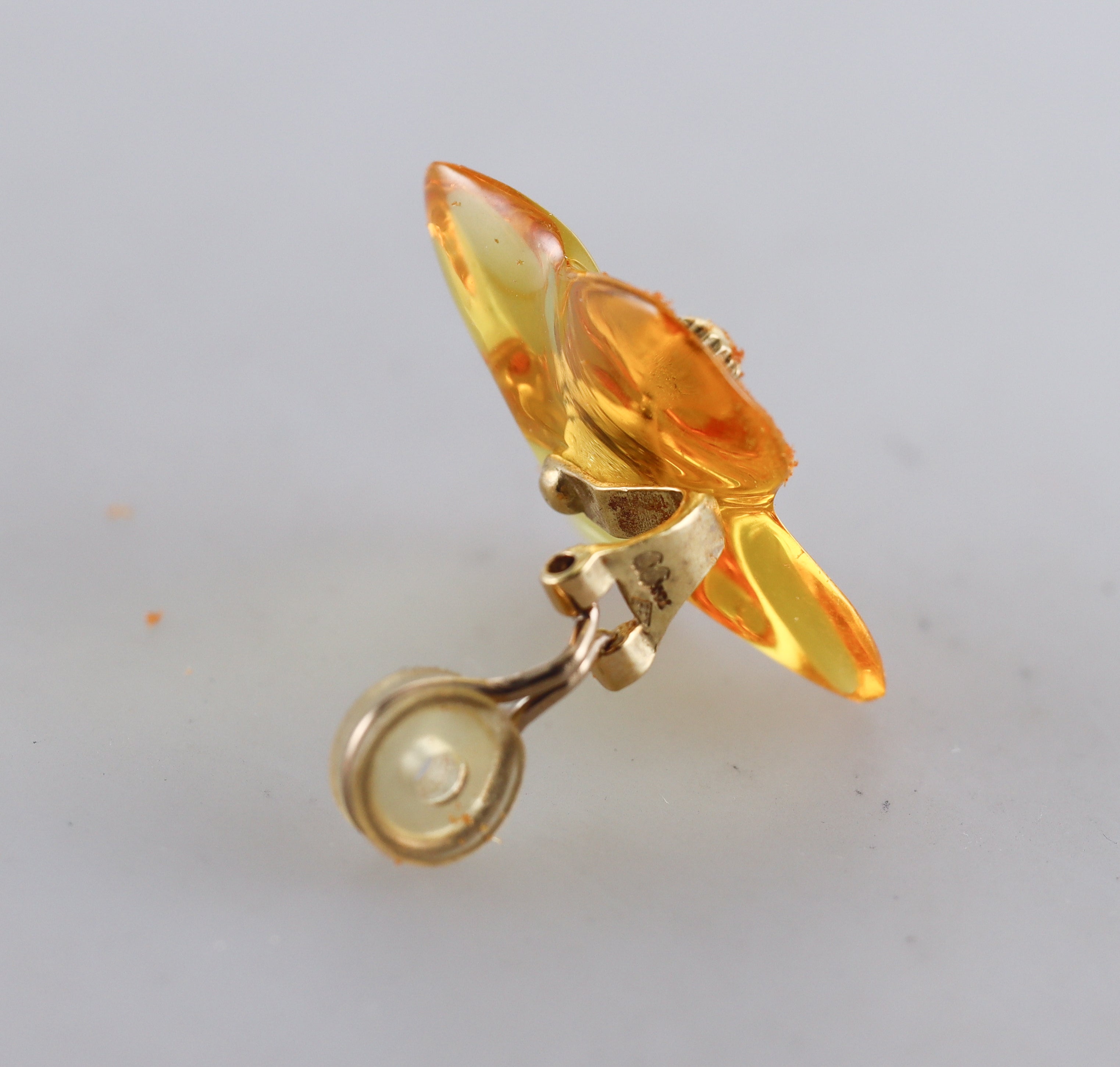 Baccarat 18k Gold Flower Crystal Earrings