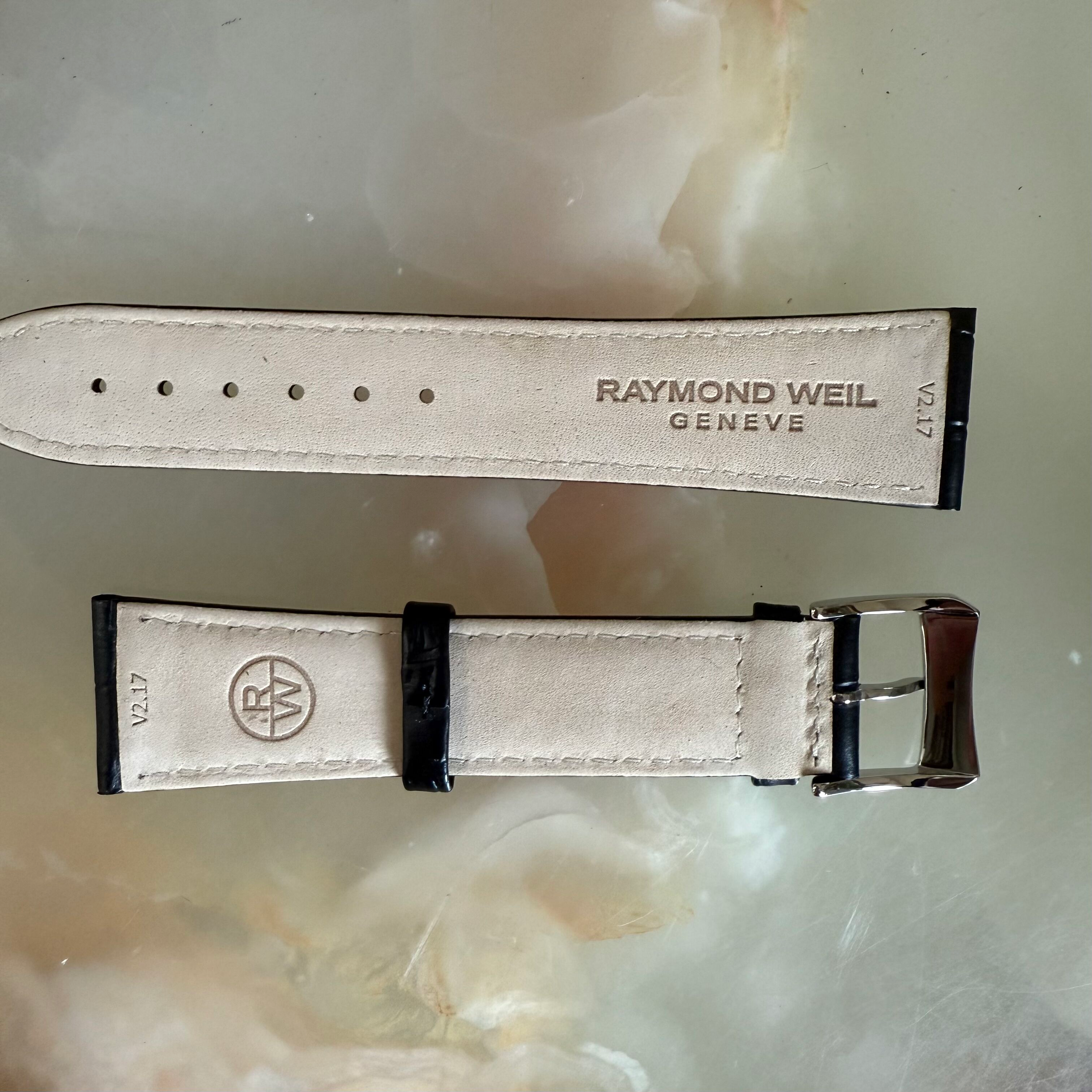 Authentic Raymond Weil Black Alligator Watch Strap Band 22mm w Buckle