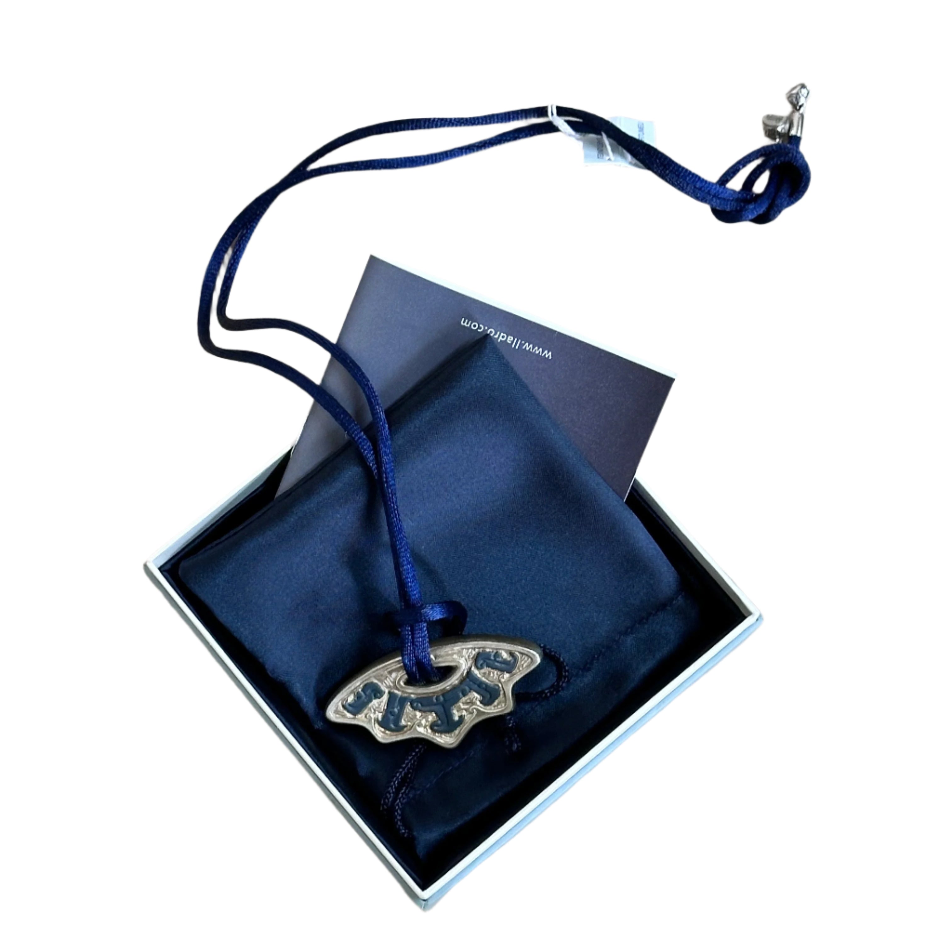 Talismania LLADRO Harmony (Blue Silver) Pendant on Silk Cord Necklace 01010003