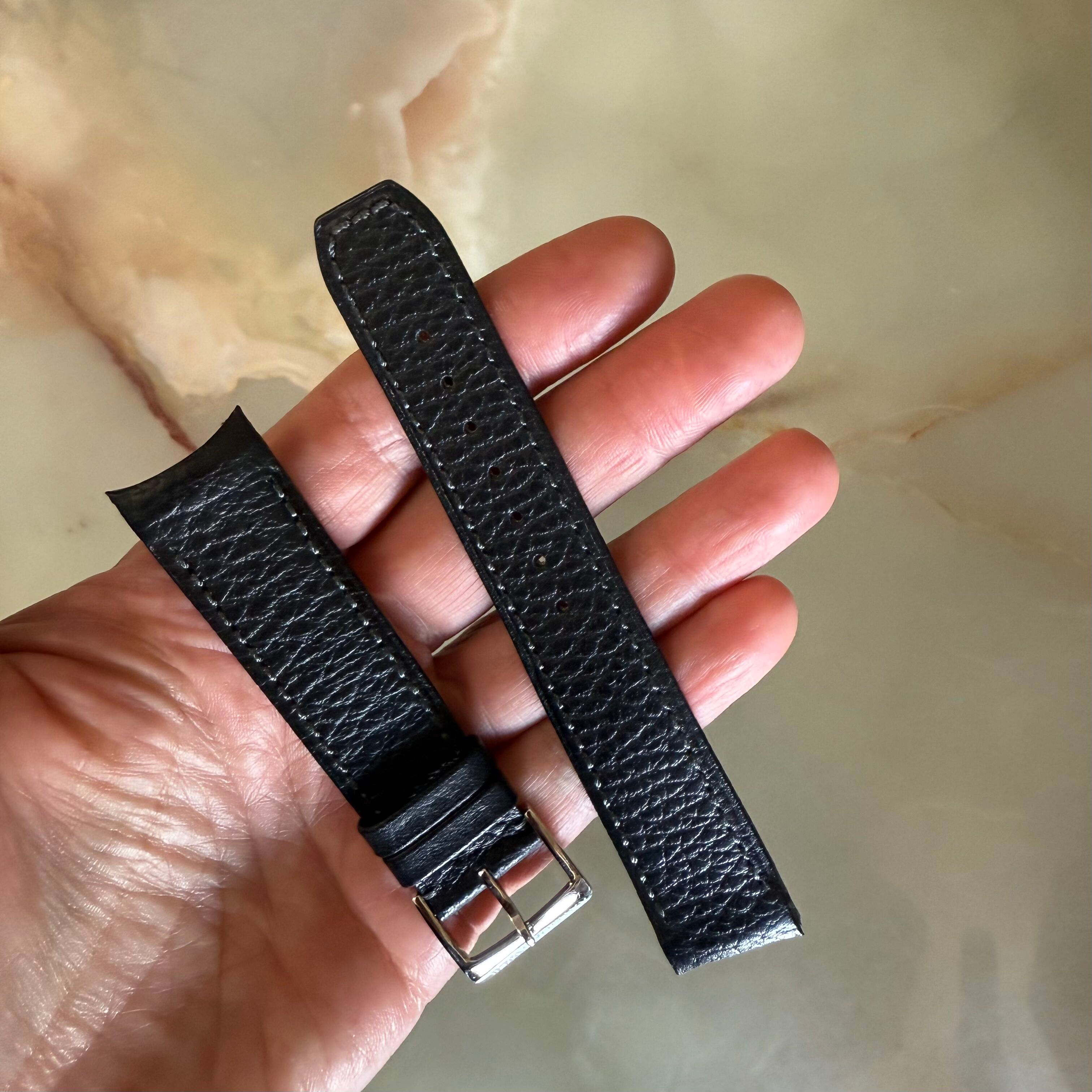 Authentic Raymond Weil Spirit Black Leather Watch Strap Band 20mm w Buckle