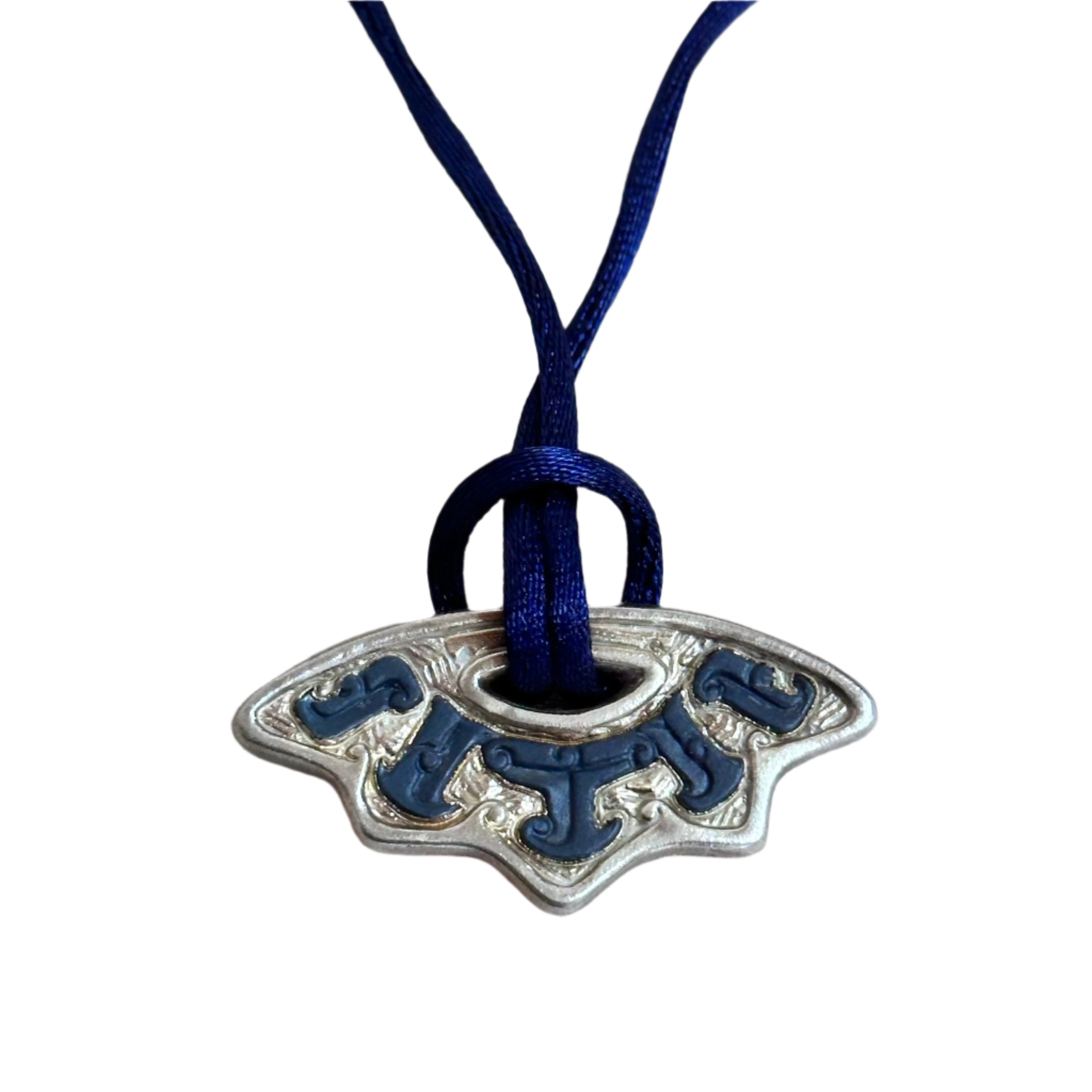 Talismania LLADRO Harmony (Blue Silver) Pendant on Silk Cord Necklace 01010003