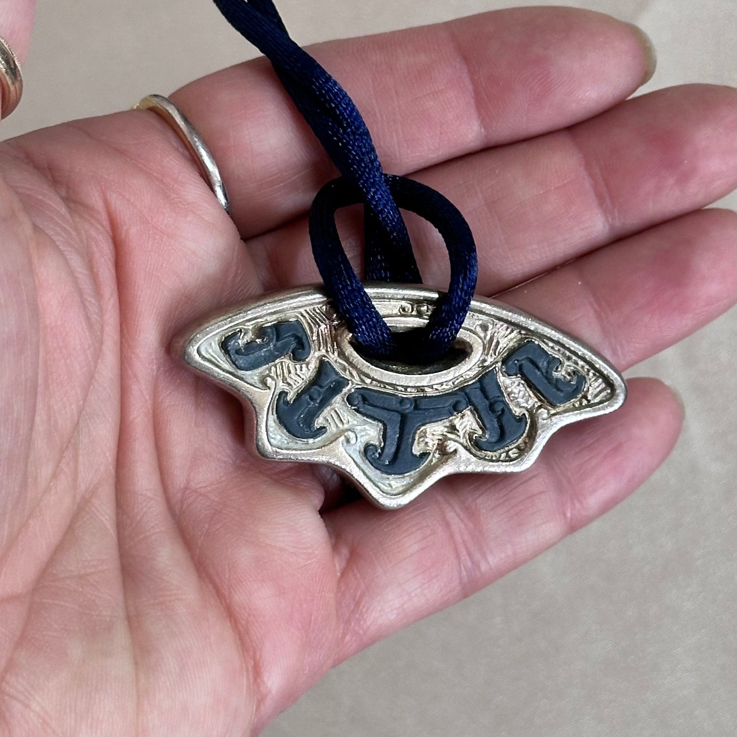 Talismania LLADRO Harmony (Blue Silver) Pendant on Silk Cord Necklace 01010003