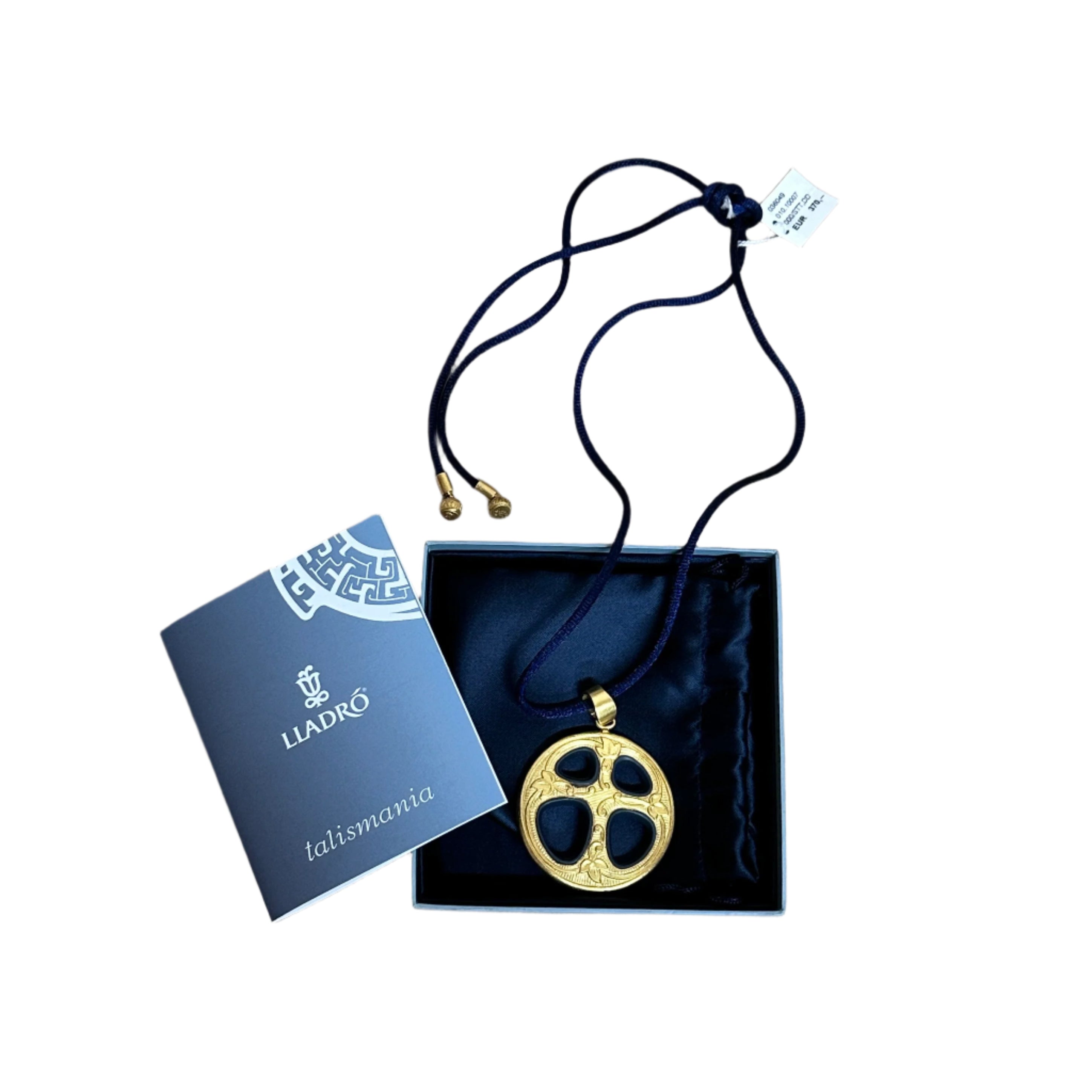 Talismania LLADRO Balance (Gold Blue) Pendant on Silk Cord Necklace 01010007