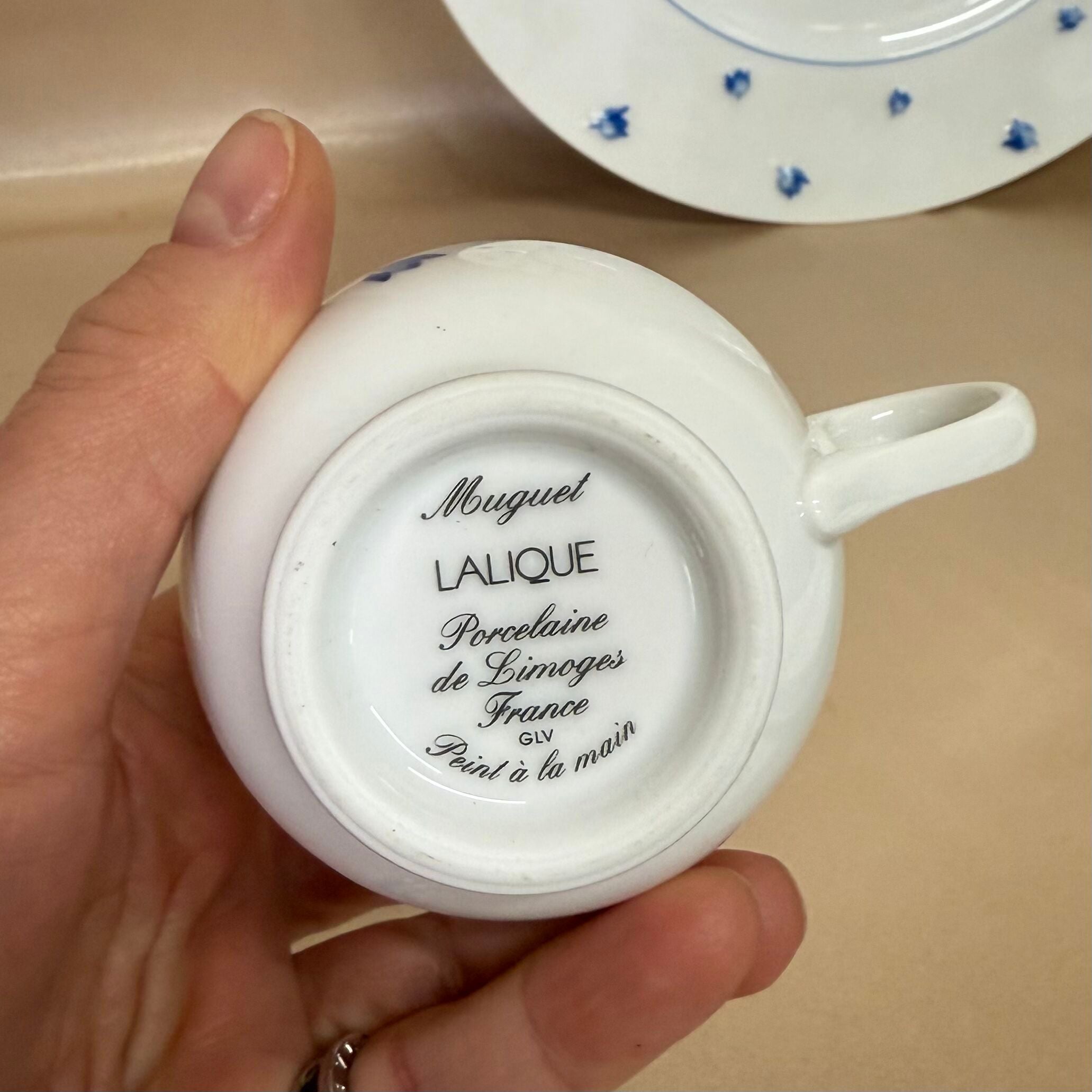 Lalique Muguet Blue 5 pc Dinner Place Setting