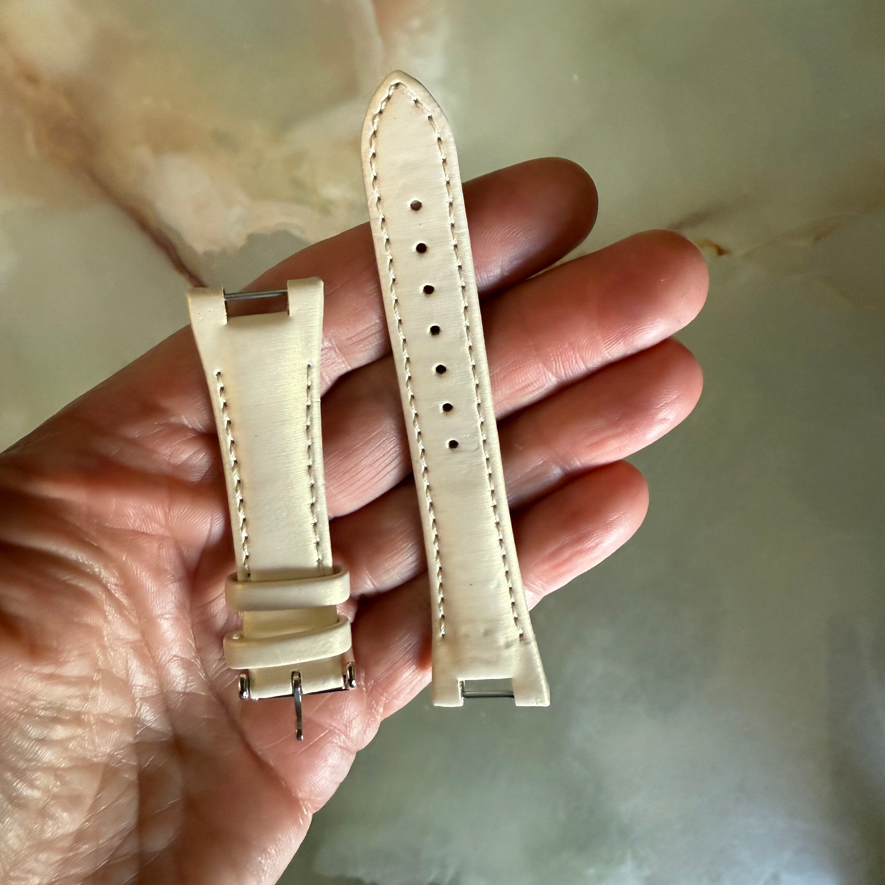 Authentic Raymond Weil Beige Satin Watch Strap Band 19mm w Buckle