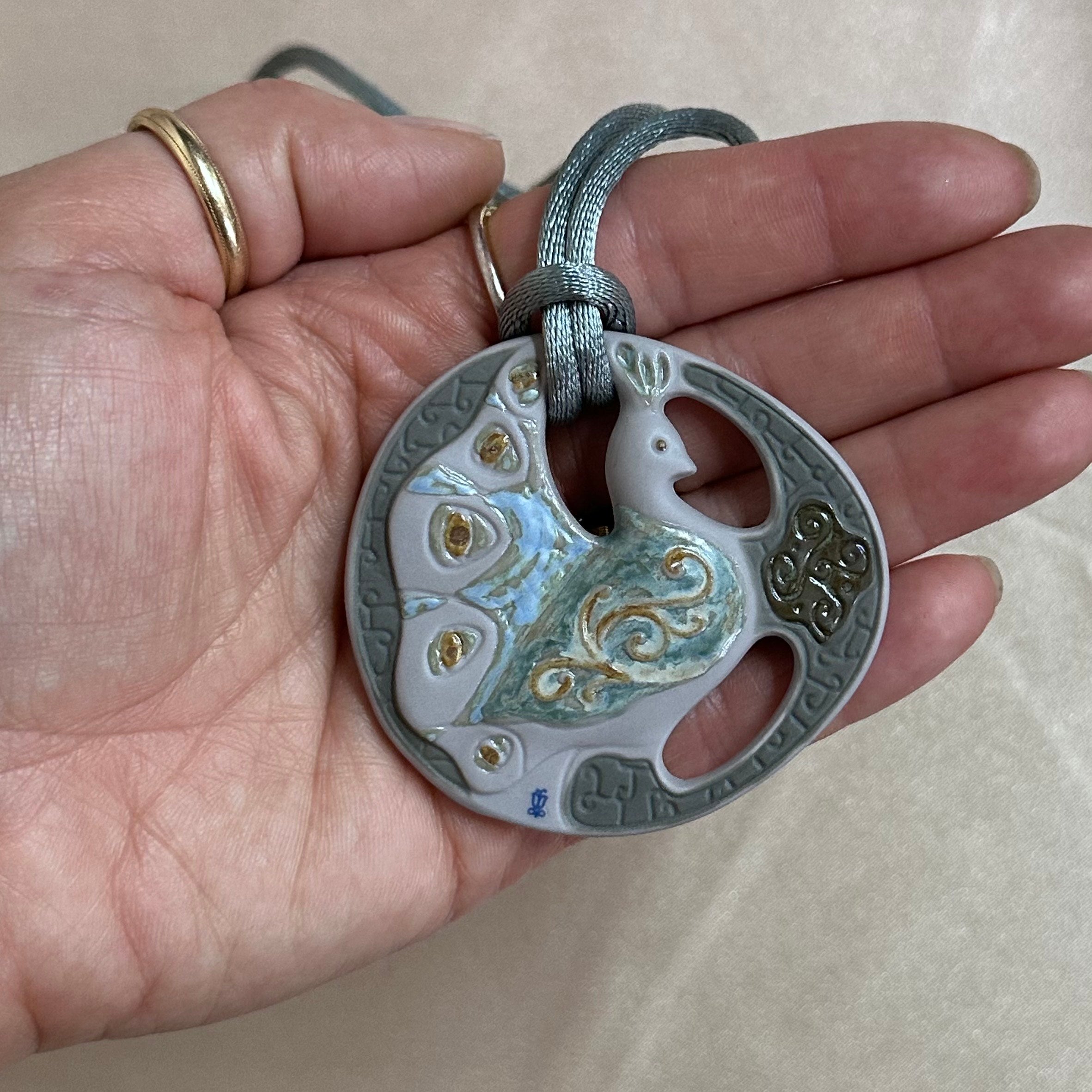 Talismania LLADRO Vanity Fair Pendant on Silk Cord Necklace 01010014