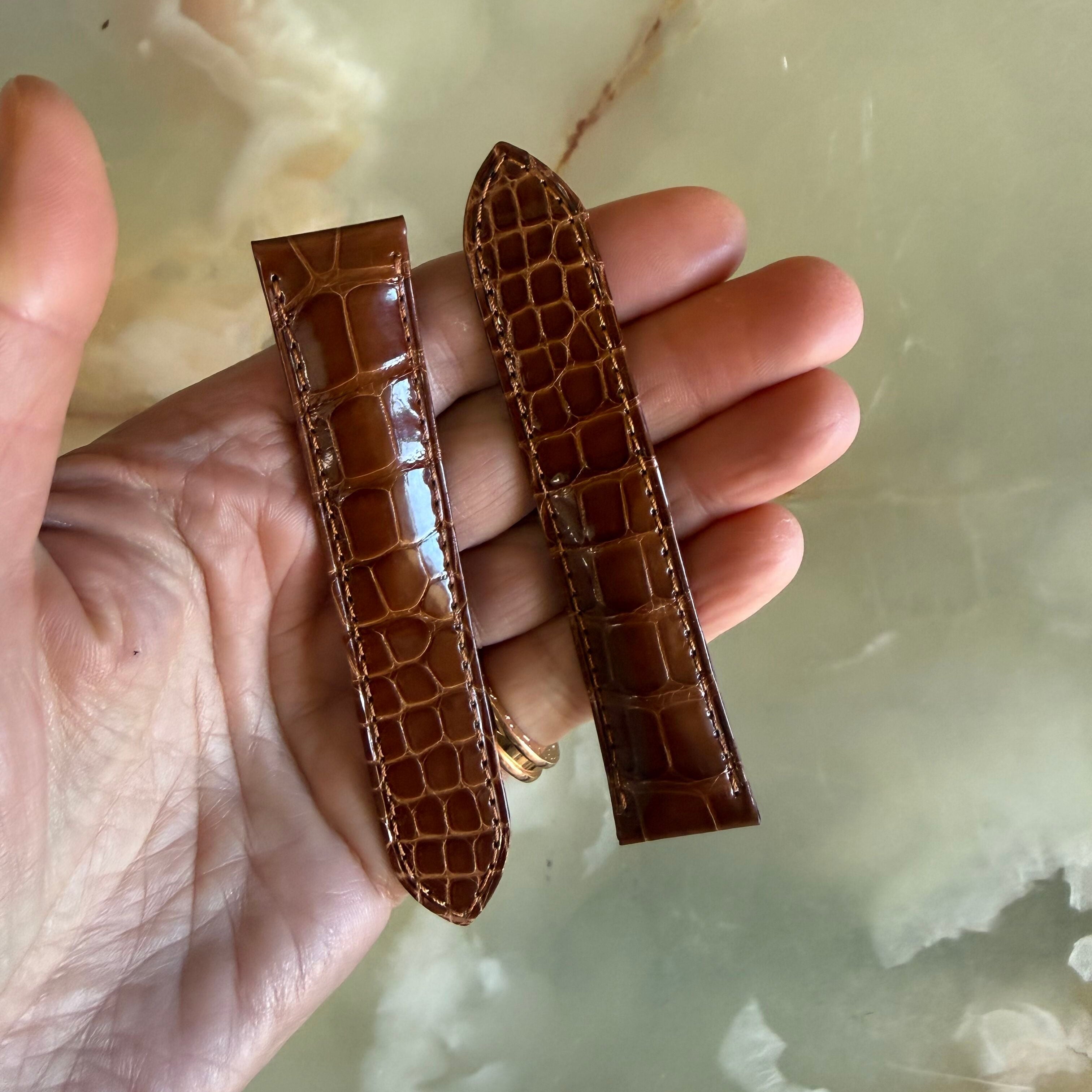 Authentic Cartier Brown Alligator Watch Strap Band 20mm KD5LZN64-S06
