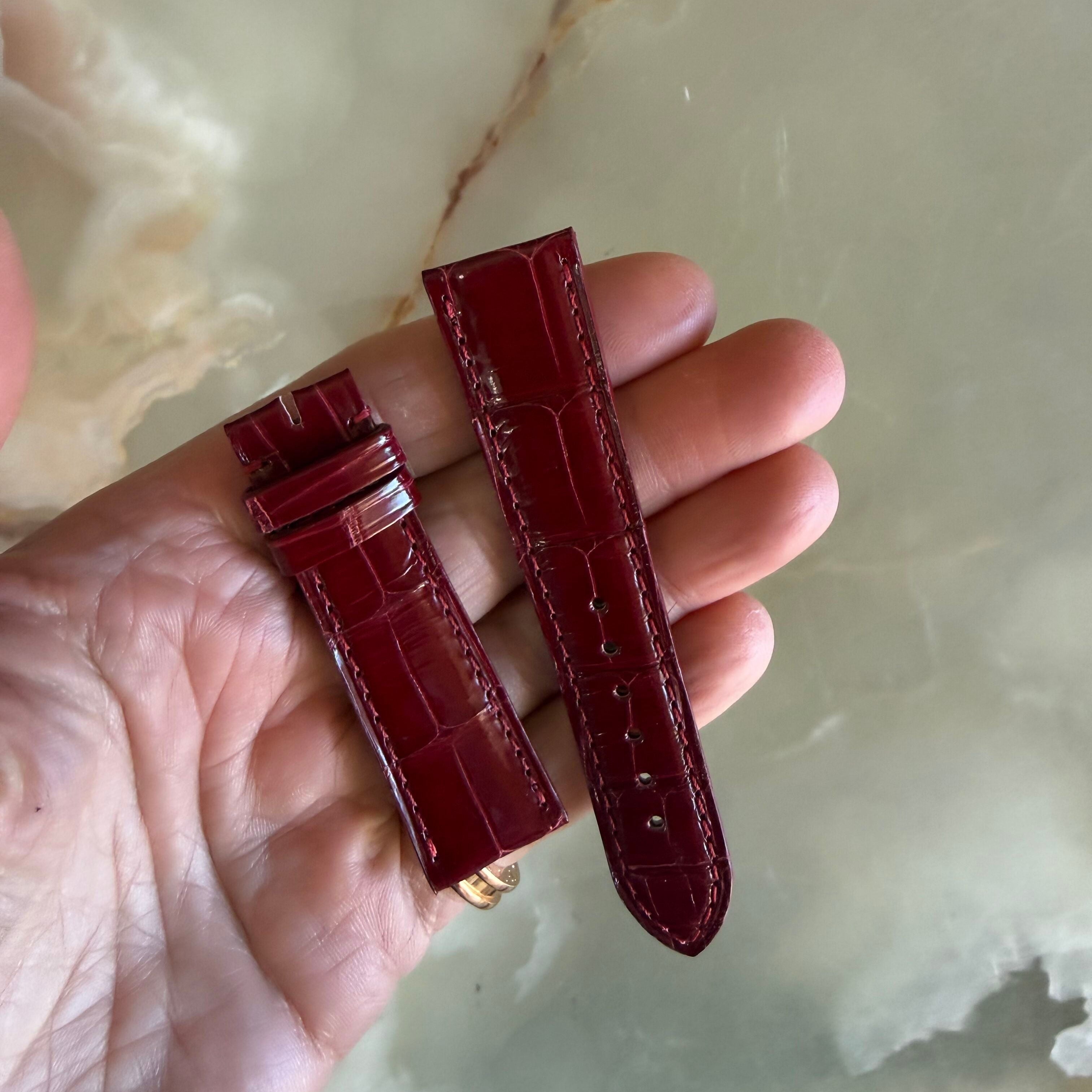 Authentic Cartier Red Alligator Watch Strap Band 18.85mm KD20QR13