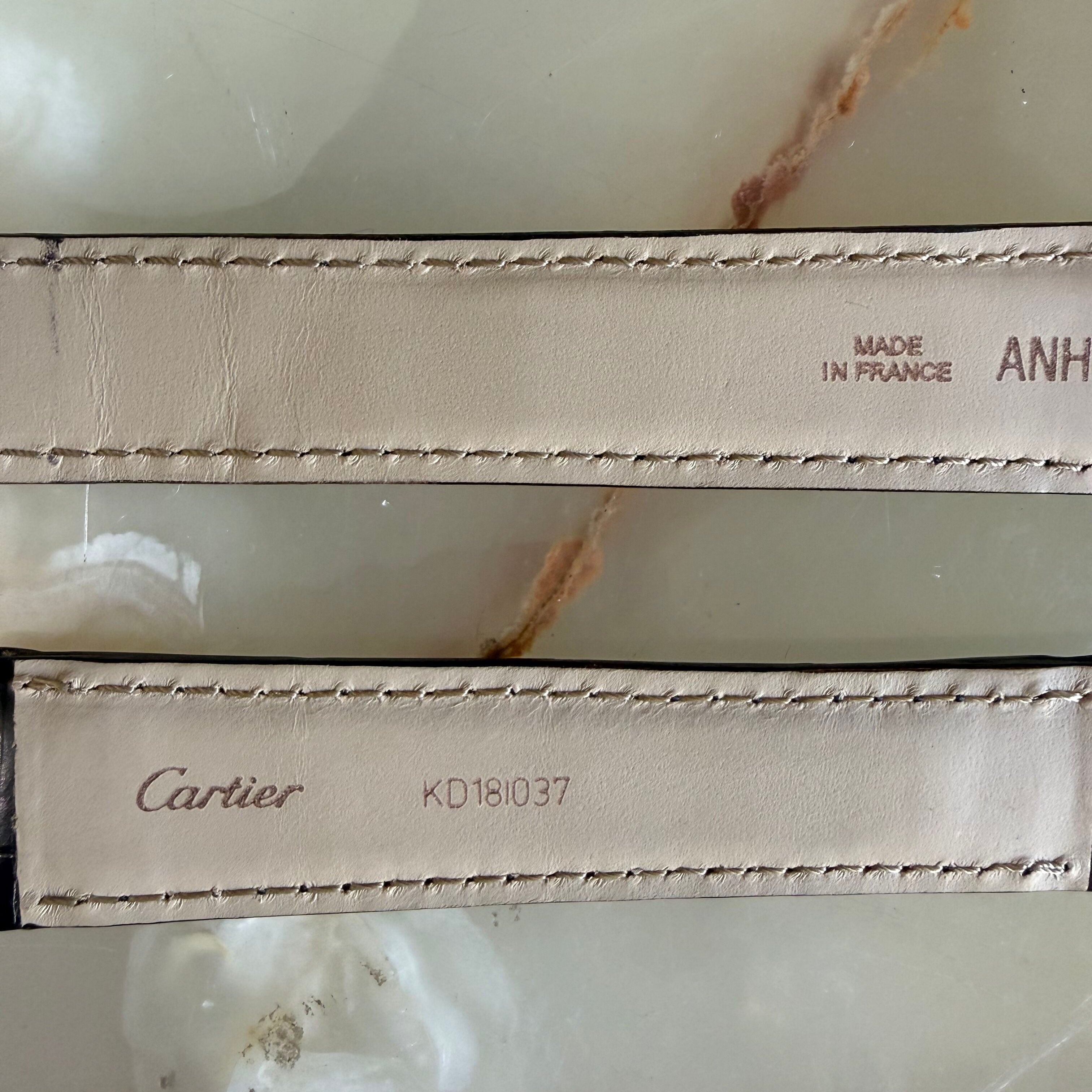 Authentic Cartier Black Alligator Watch Strap Band 20mm KD18I037