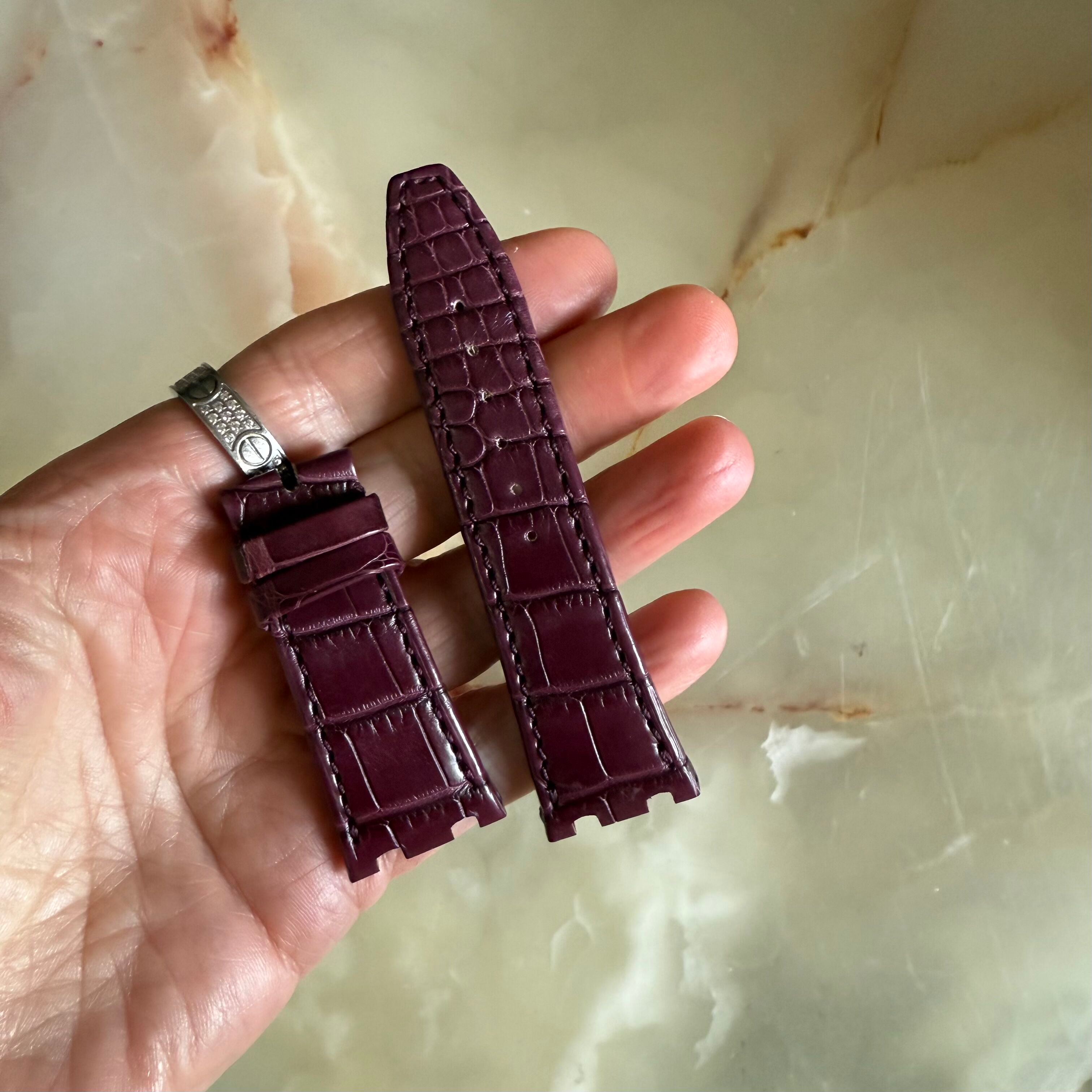 Authentic Audemars Piguet Plum Alligator Watch Strap Band 24mm