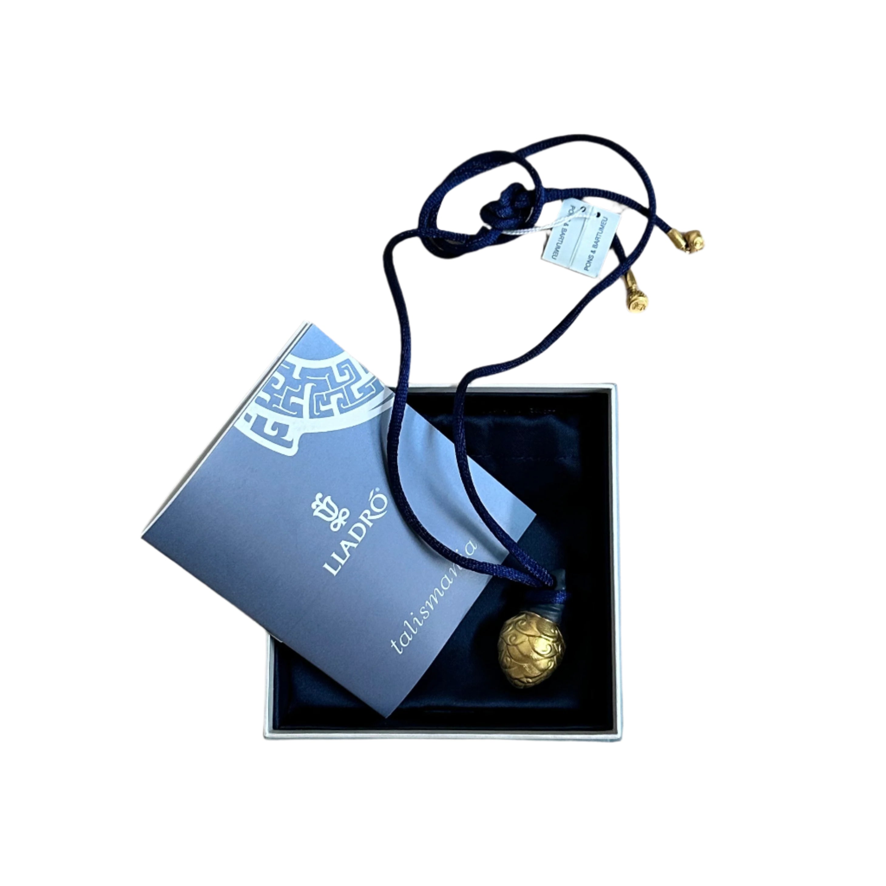 LLADRO Talismania Seed of Future (Gold) Pendant on Silk Cord Necklace 01010029