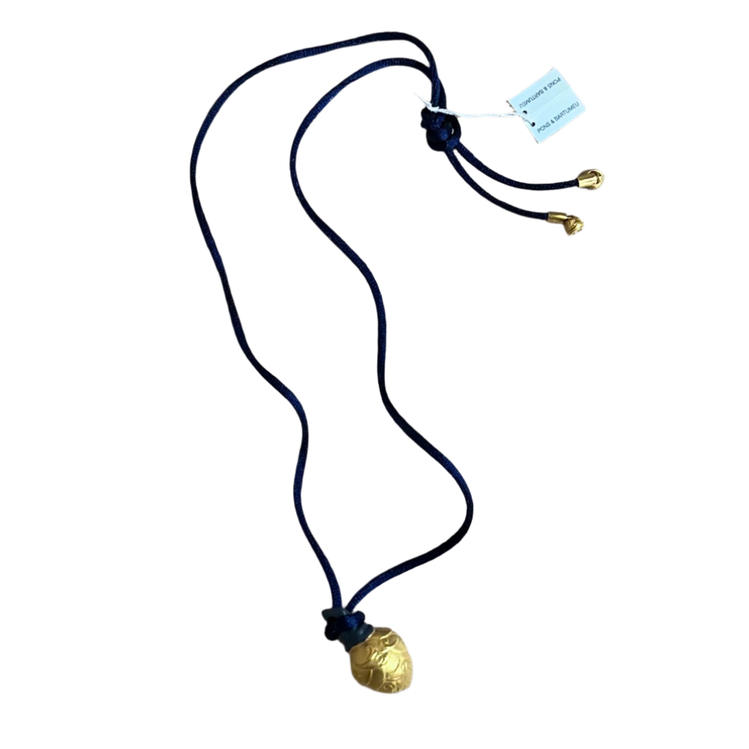 LLADRO Talismania Seed of Future (Gold) Pendant on Silk Cord Necklace 01010029
