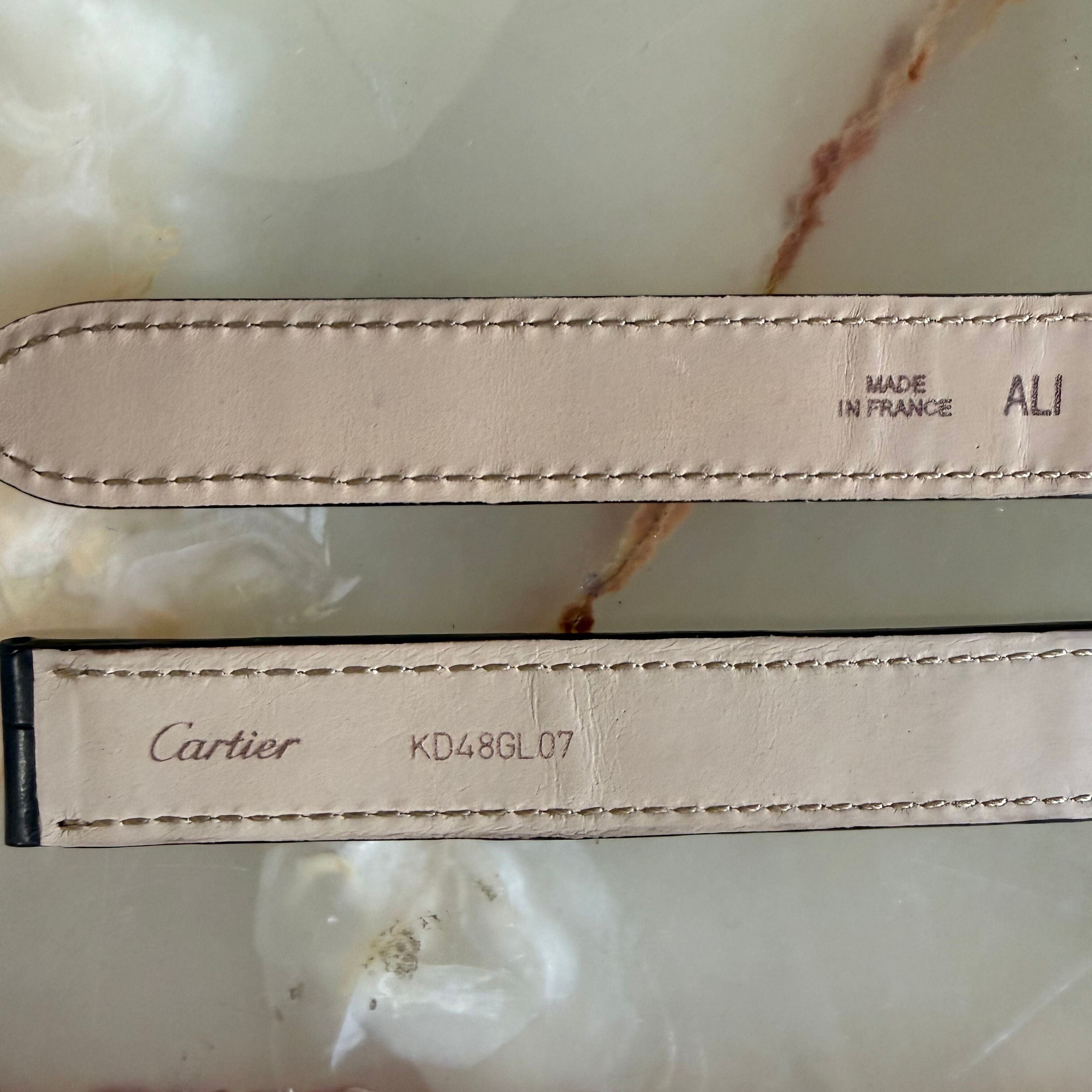 Authentic Cartier Black Alligator Watch Strap Band 16.50mm KD48GL07