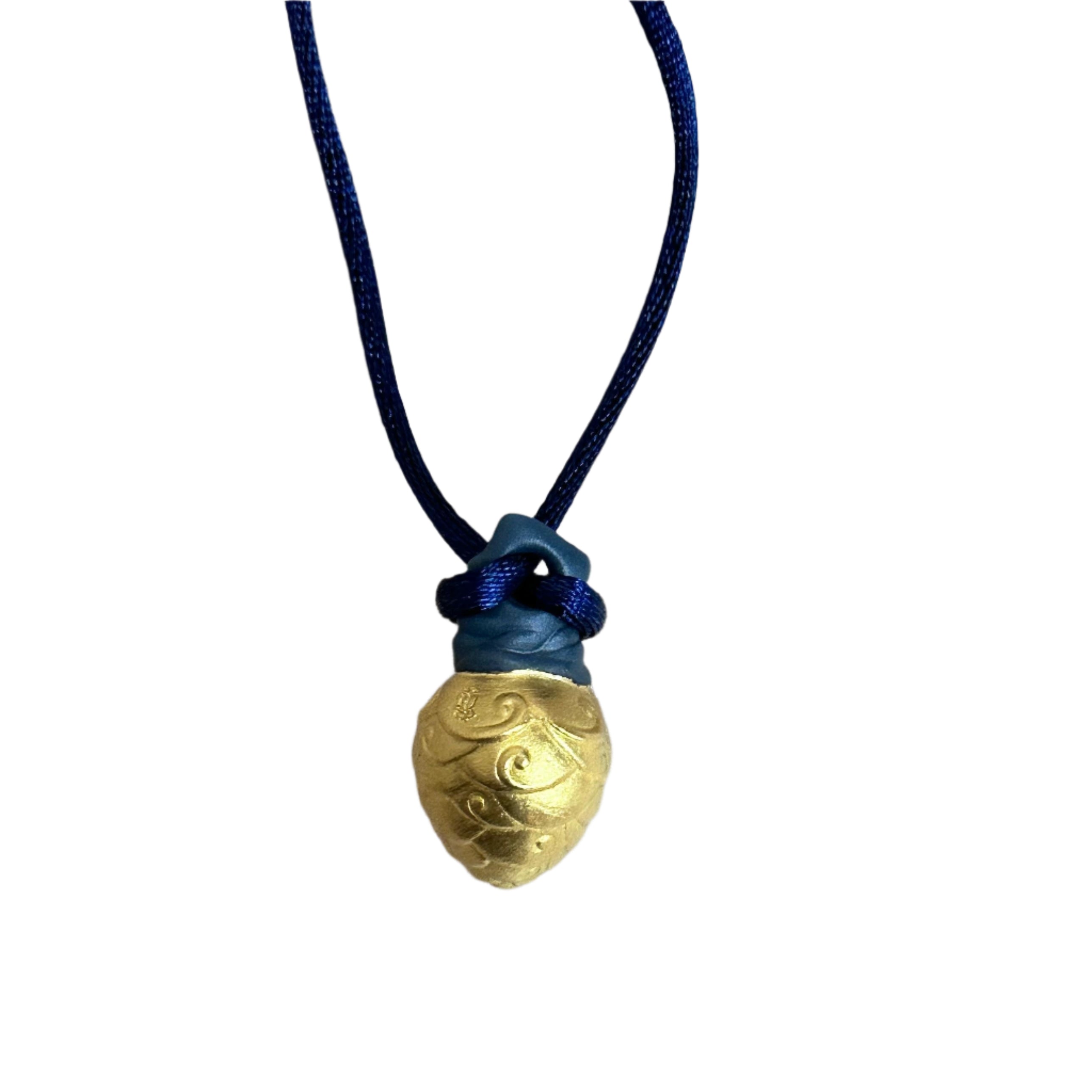 LLADRO Talismania Seed of Future (Gold) Pendant on Silk Cord Necklace 01010029