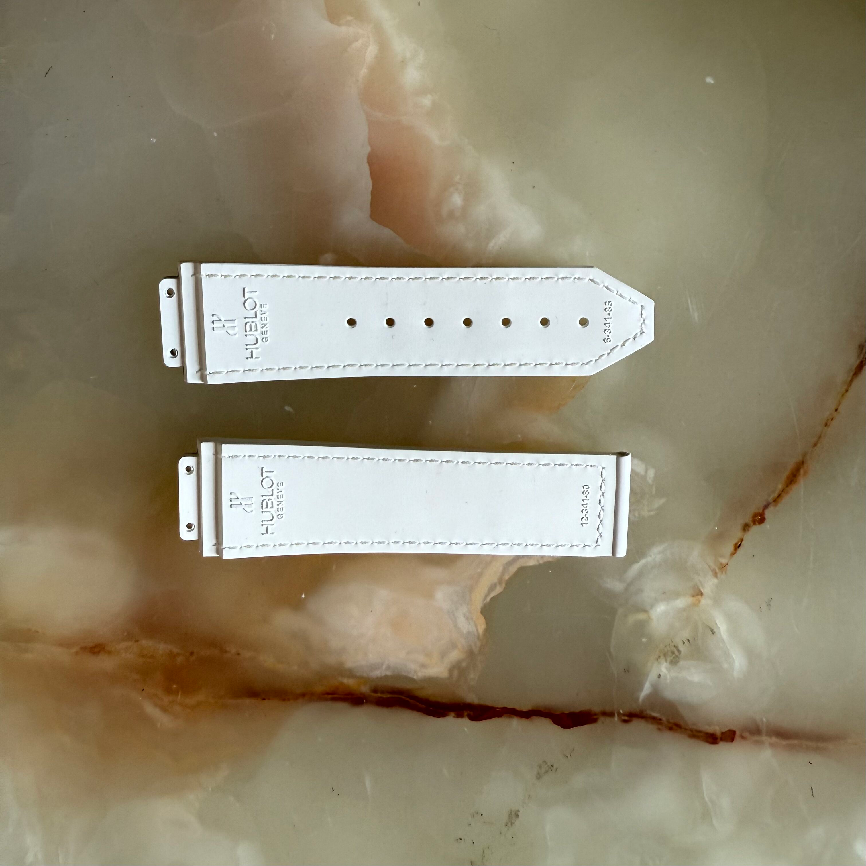 Authentic Hublot White Rubber Watch Strap Band 22mm 12-341-80 & 6-341-85