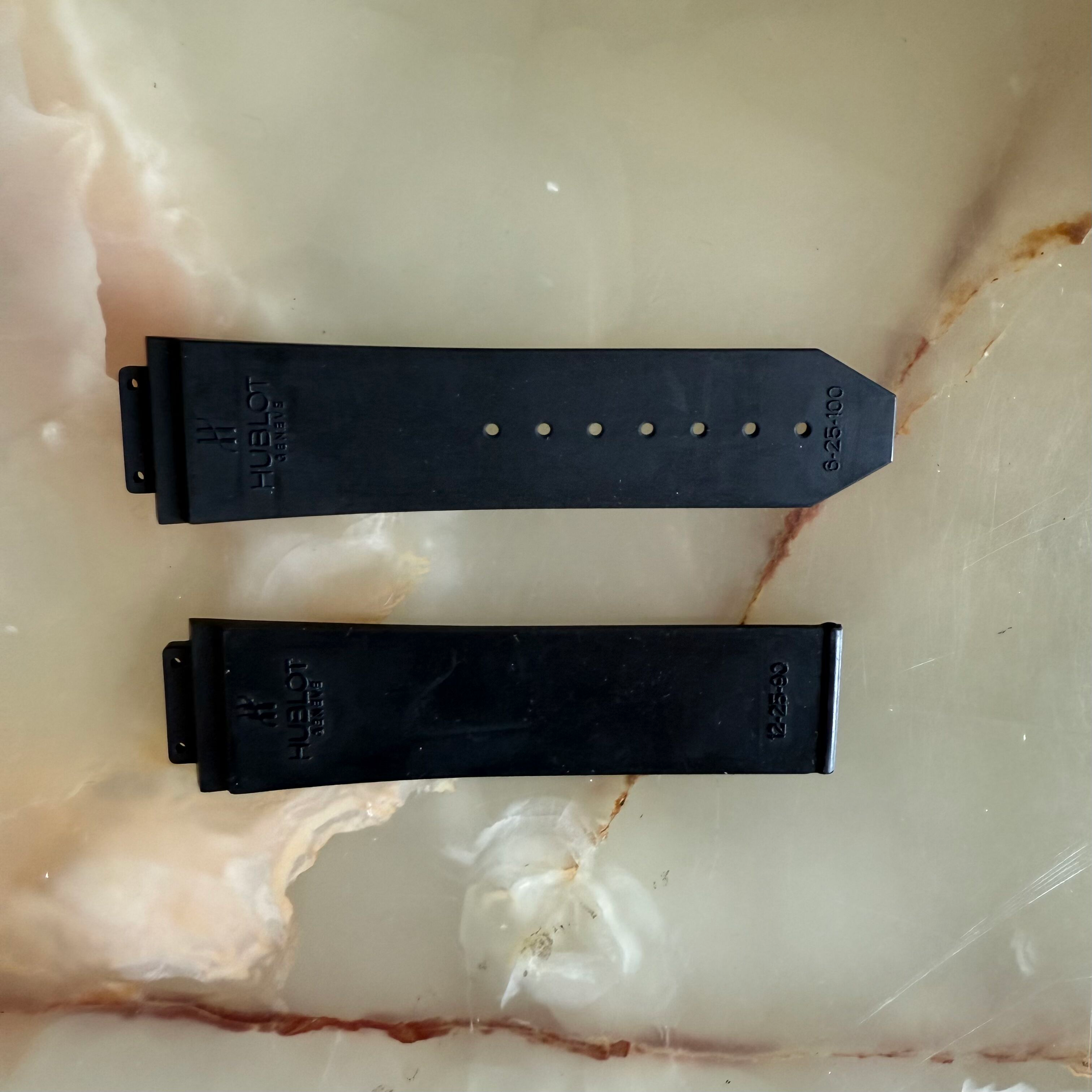 Authentic Hublot Black Rubber Watch Strap Band 25mm 12-25-90 & 6-25-100
