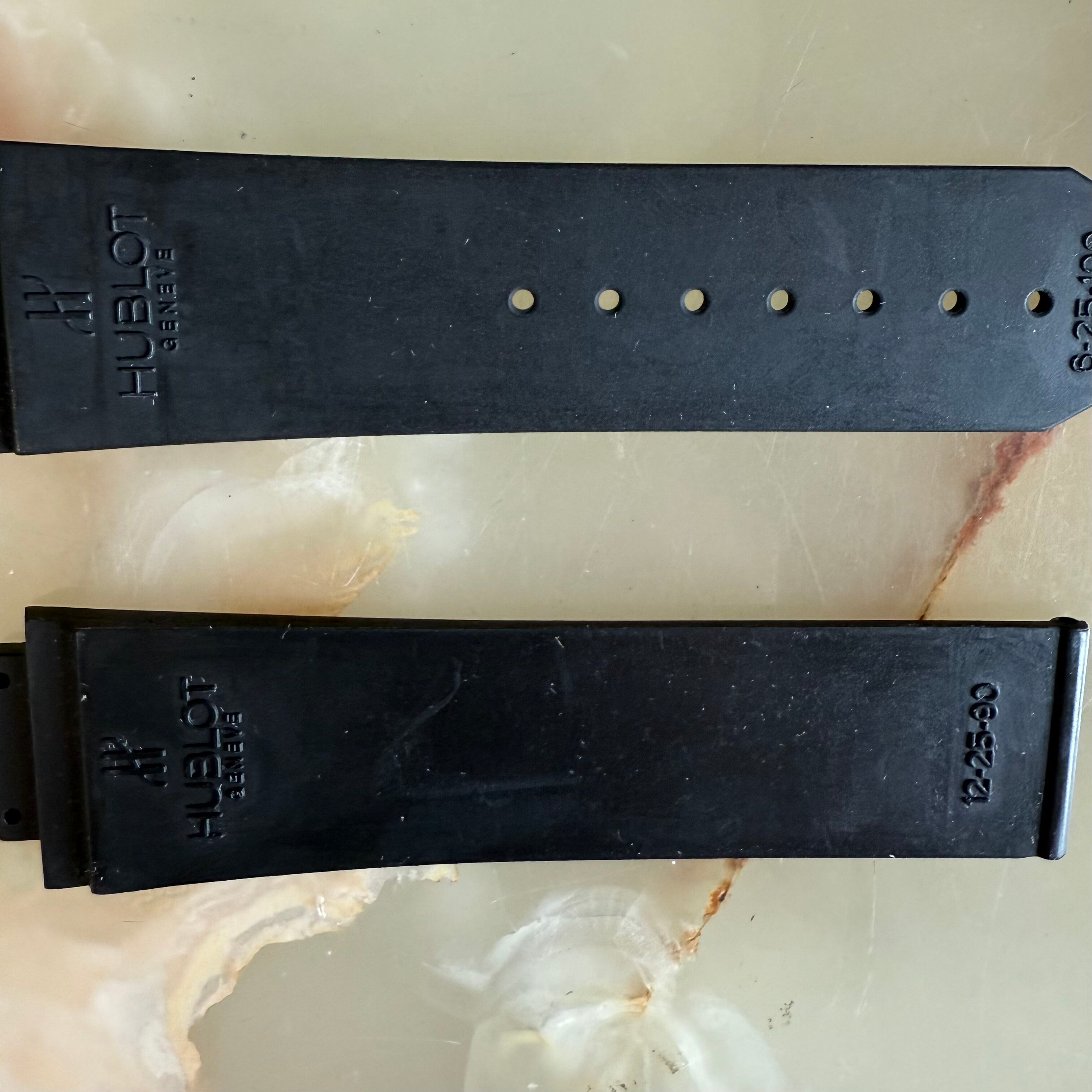 Authentic Hublot Black Rubber Watch Strap Band 25mm 12-25-90 & 6-25-100