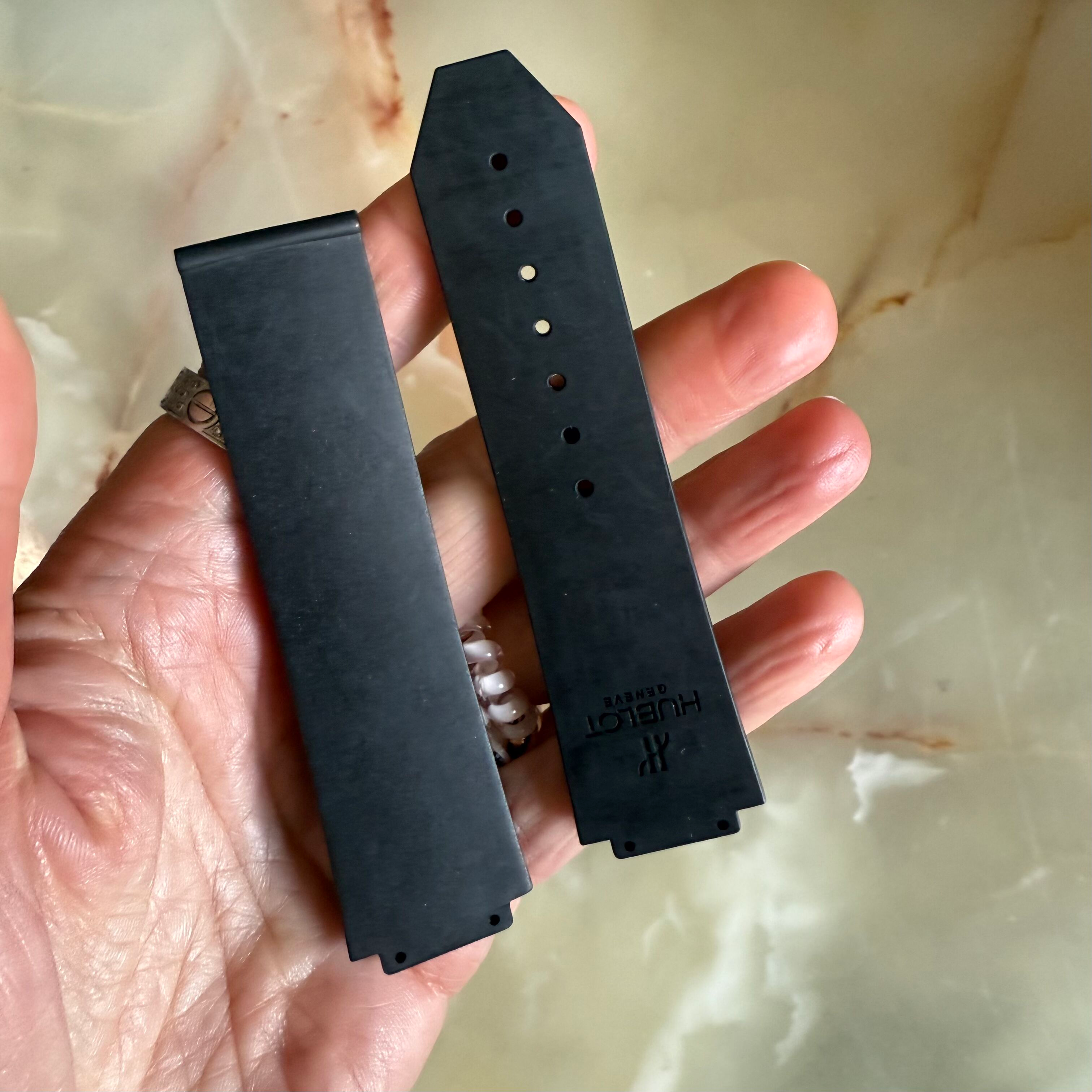 Authentic Hublot Black Rubber Watch Strap Band 25mm 12-25-90 & 6-25-100
