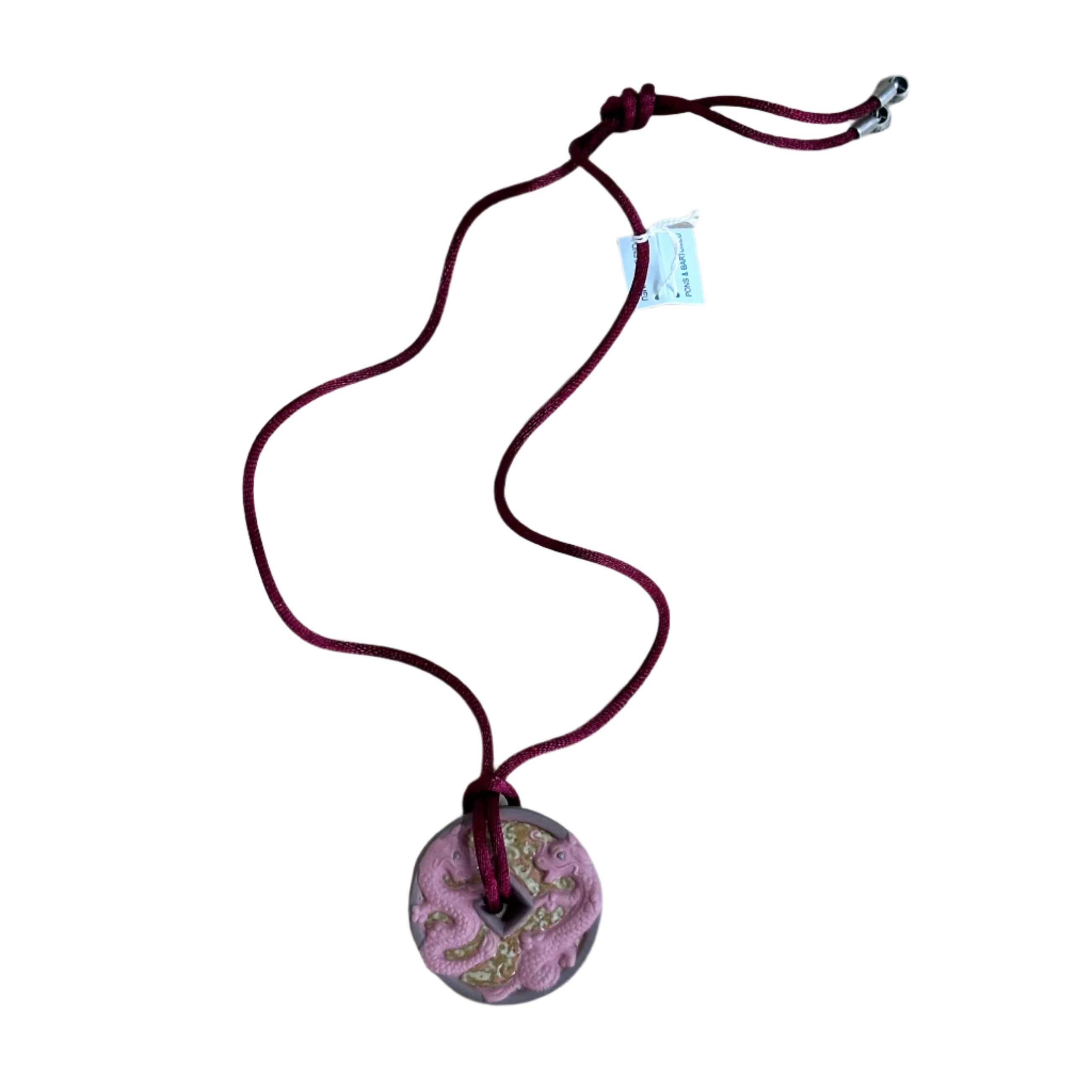 Talismania LLADRO Wealth Magnet (Double Dragon) Pendant Silk Cord Necklace 01010011