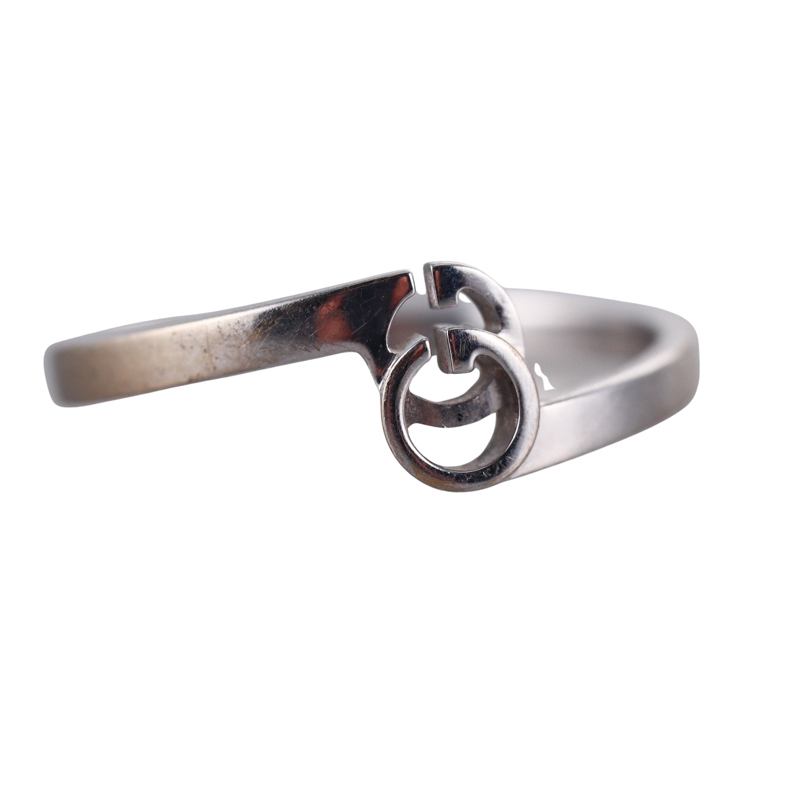 18k Gucci Running GG White Gold Ring Retail $920
