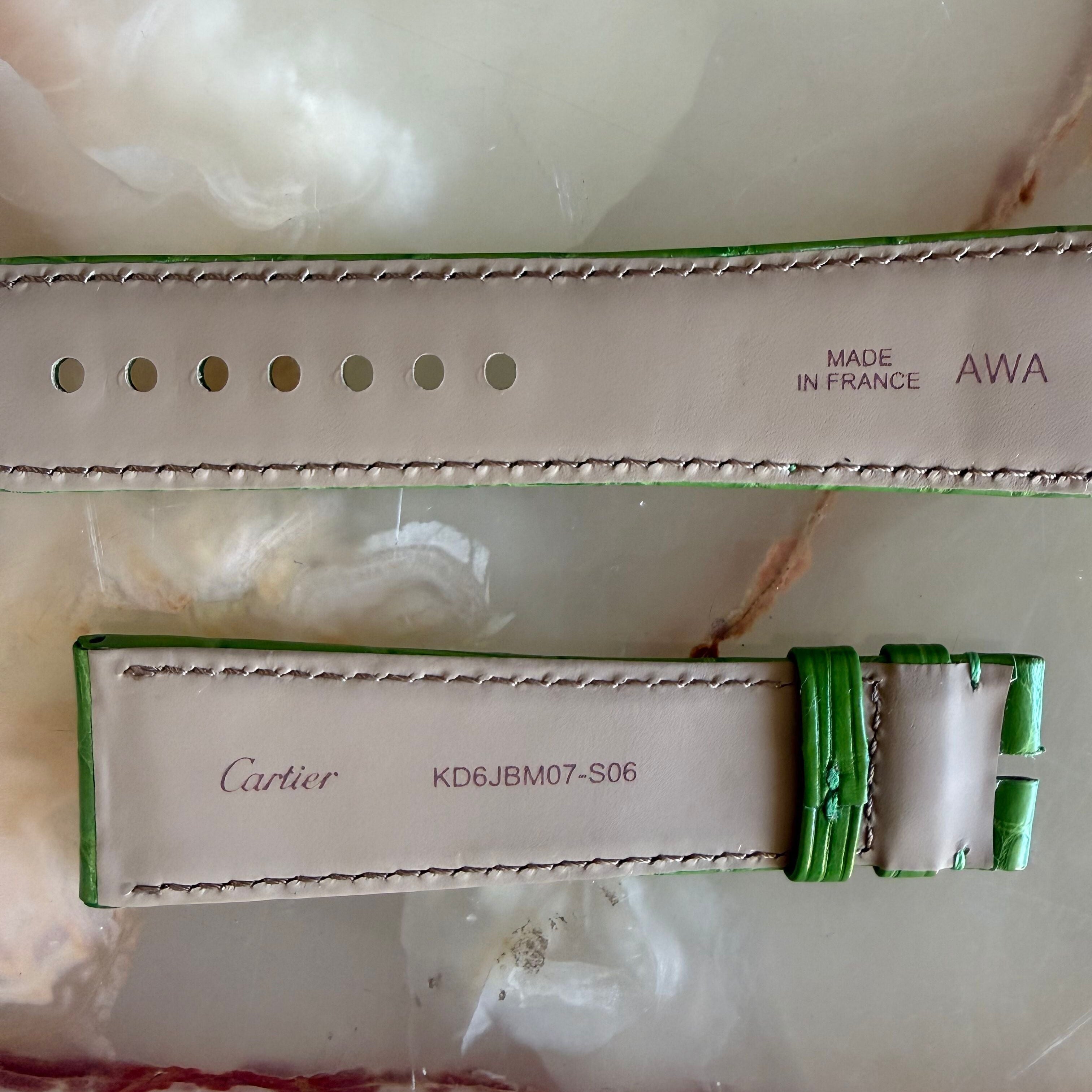 Authentic Cartier Green Alligator Watch Strap Band 23.50mm KD6JBM07-S06