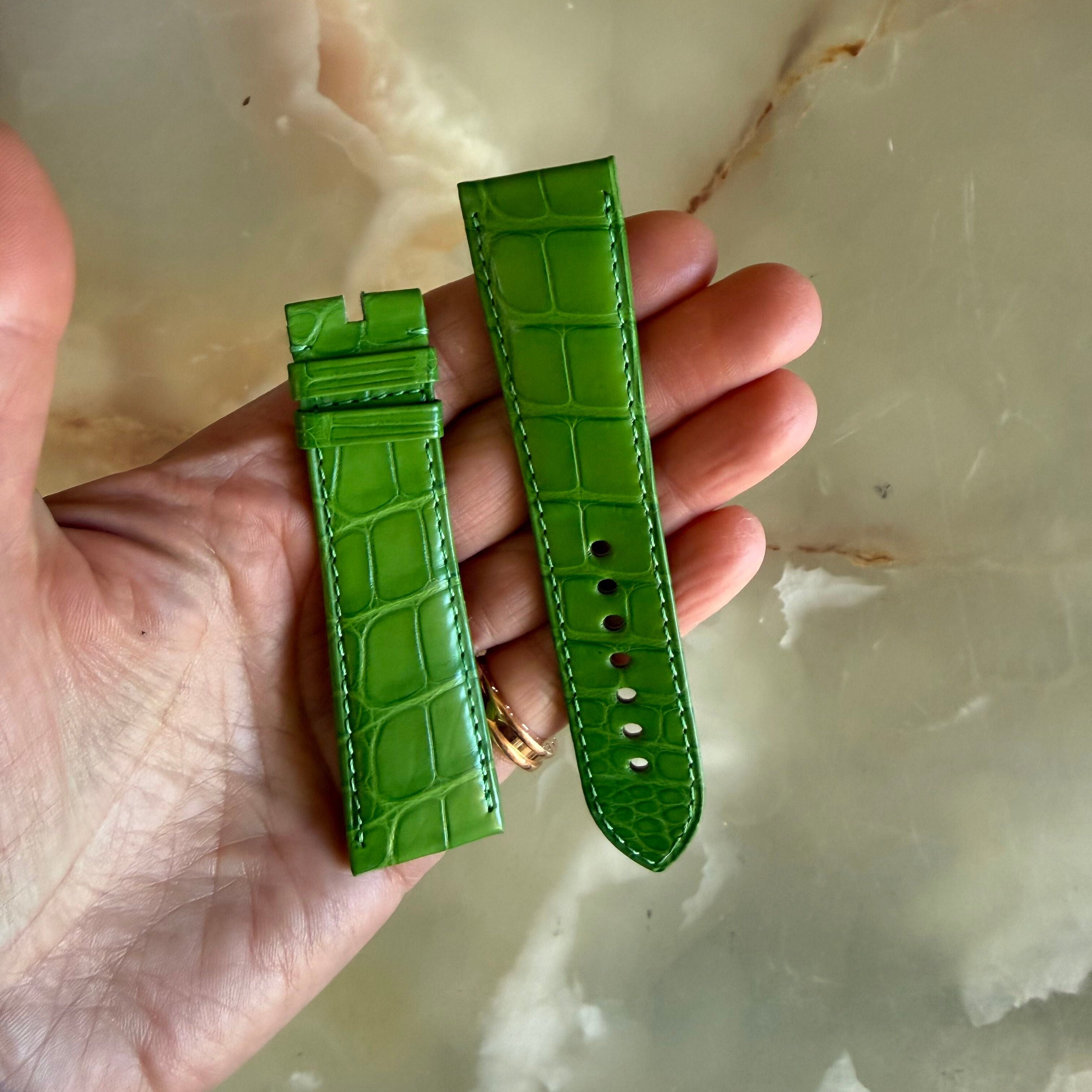 Authentic Cartier Green Alligator Watch Strap Band 23.50mm KD6JBM07-S06