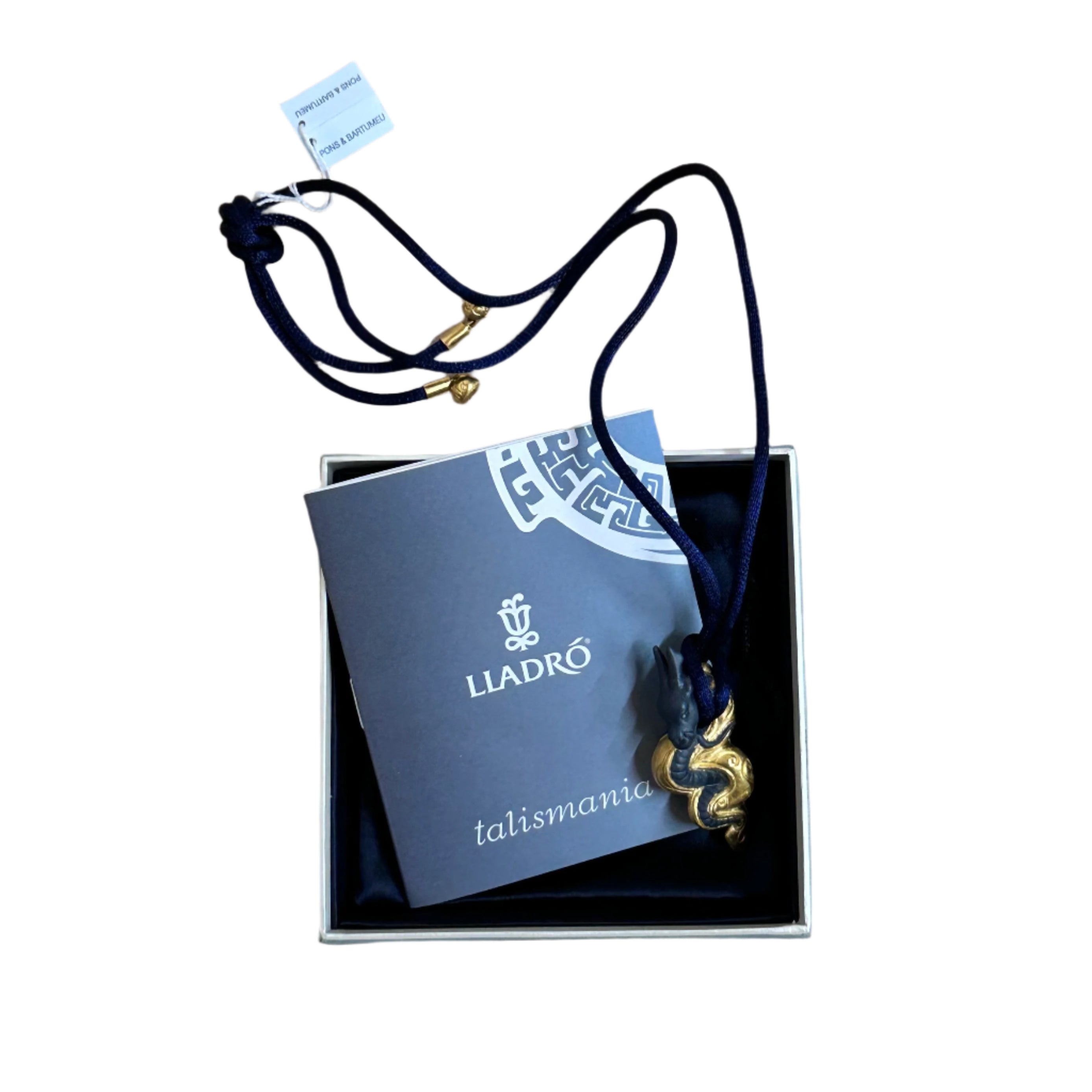 Talismania LLADRO Wisdom (Gold) Pendant on Silk Cord Necklace 01010027