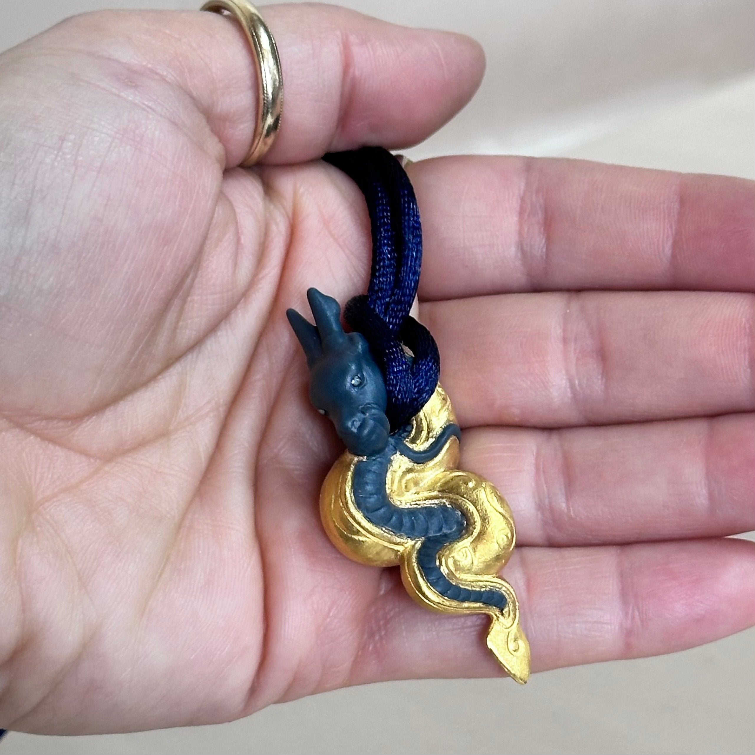 Talismania LLADRO Wisdom (Gold) Pendant on Silk Cord Necklace 01010027