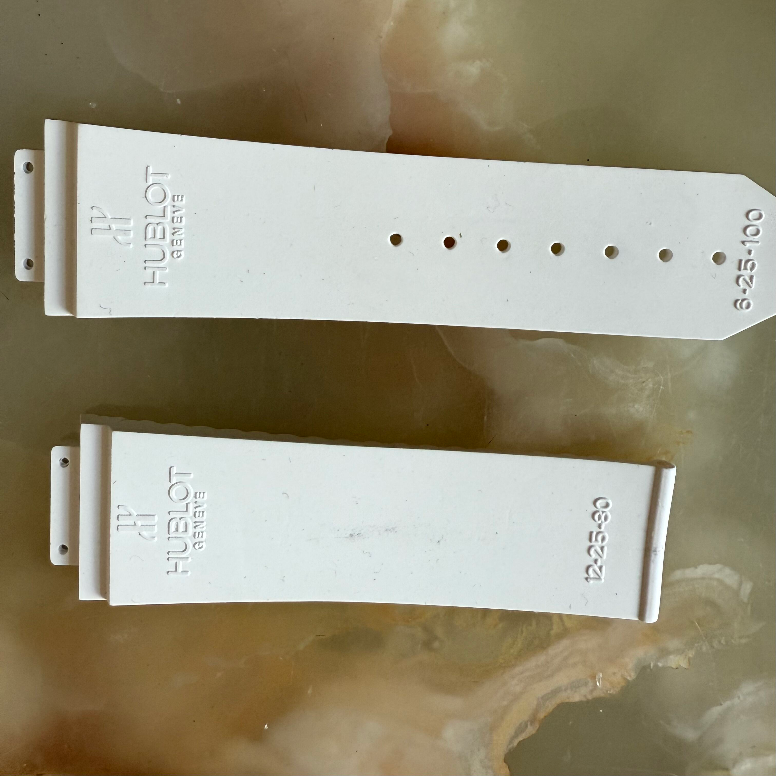 Authentic Hublot White Rubber Watch Strap Band 25mm 12-25-80 & 6-25-100
