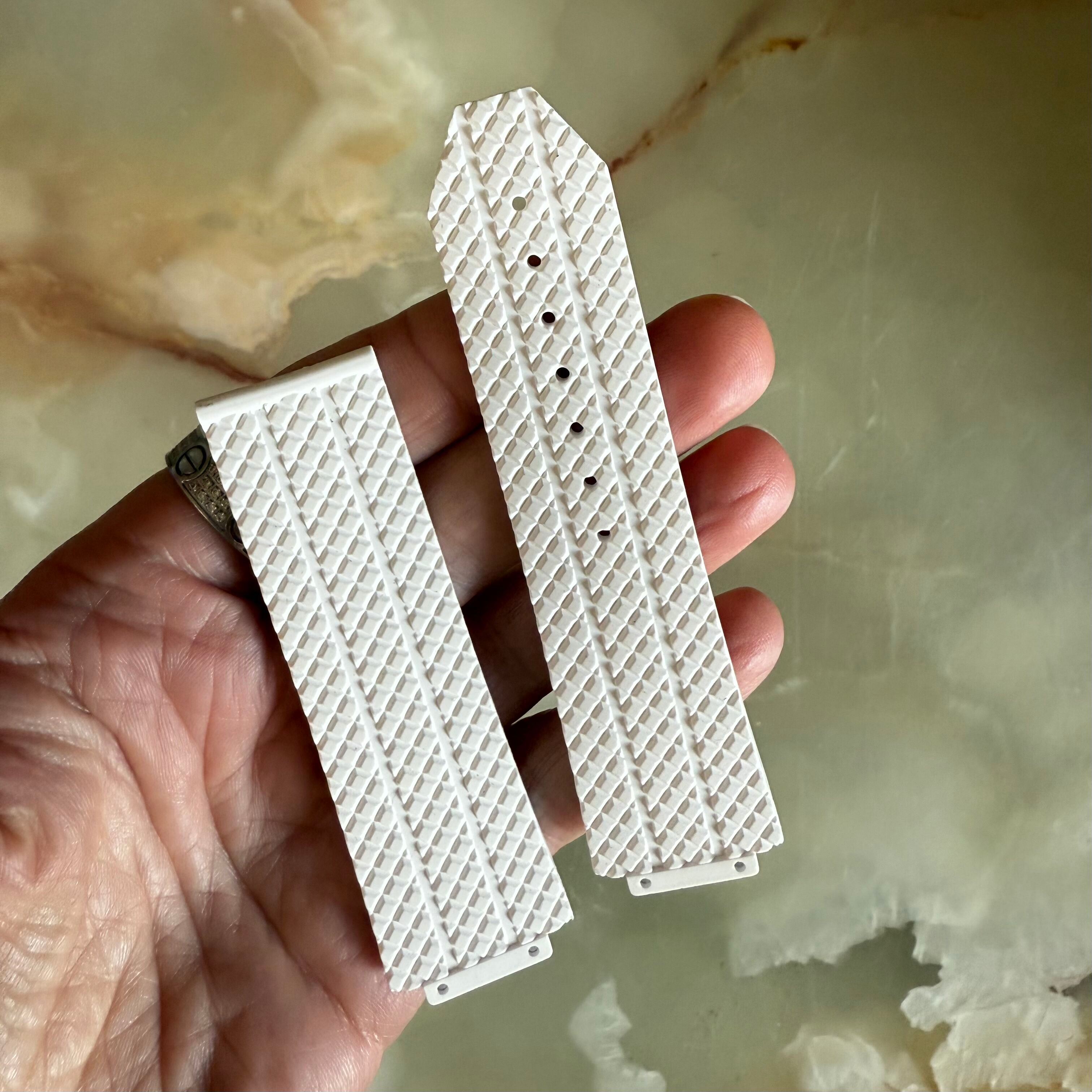 Authentic Hublot White Rubber Watch Strap Band 25mm 12-25-80 & 6-25-100