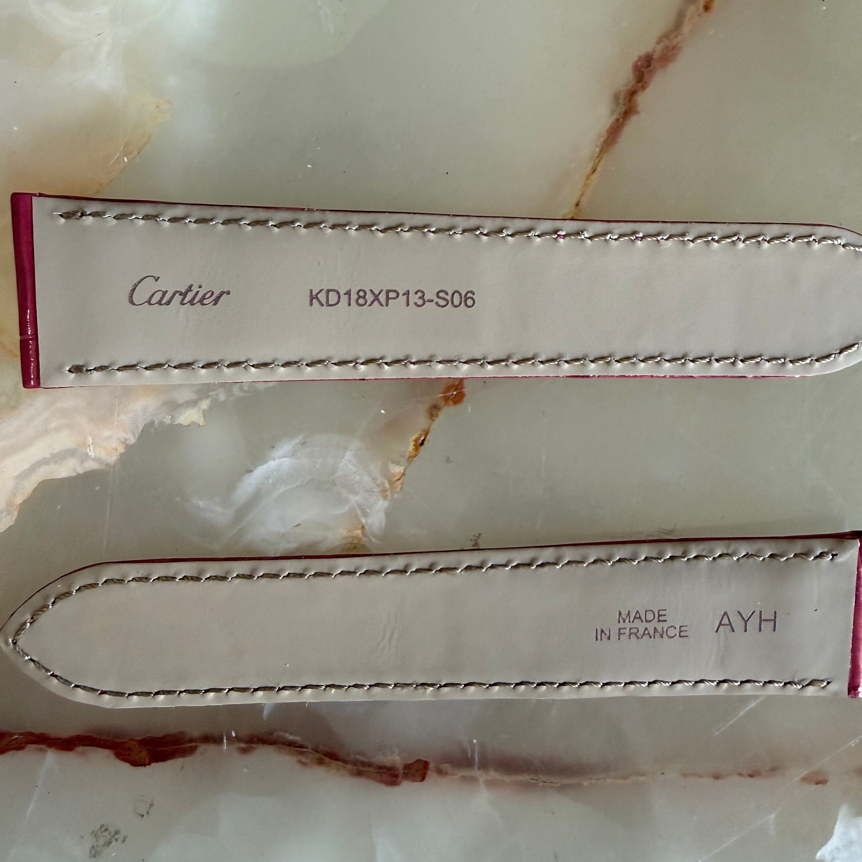 Authentic Cartier Pink Alligator Watch Strap Band 20mm KD18XP13-S06