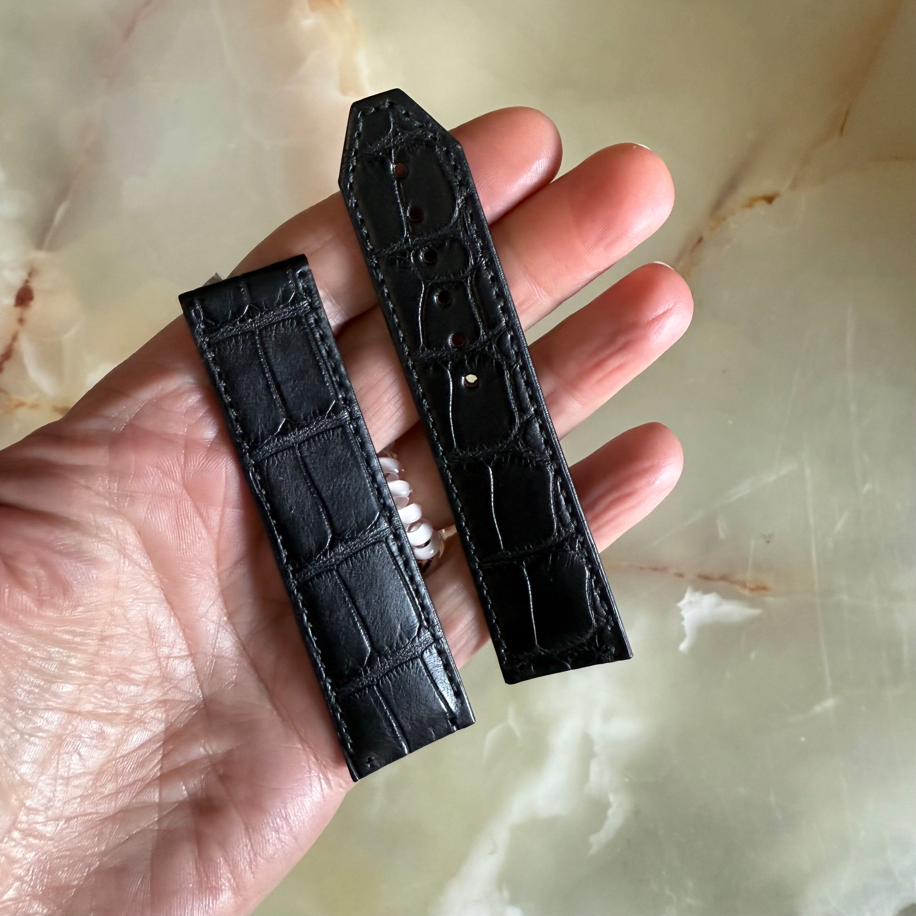 Authentic Hublot Black Alligator Watch Strap Band 22mm 2205/80 & 2205/95