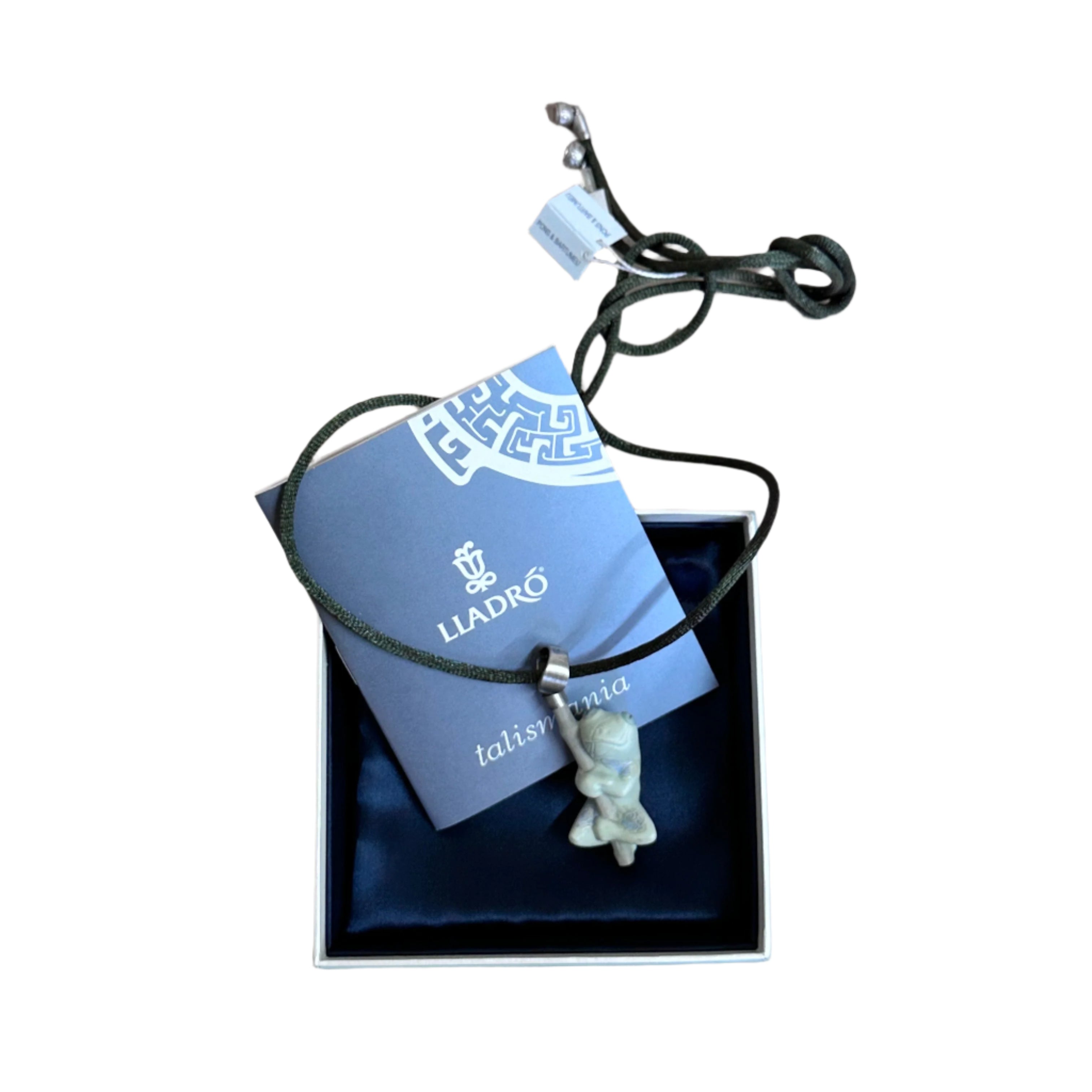 Talismania LLADRO Life Rain Frog Pendant on Silk Cord Necklace 01010005