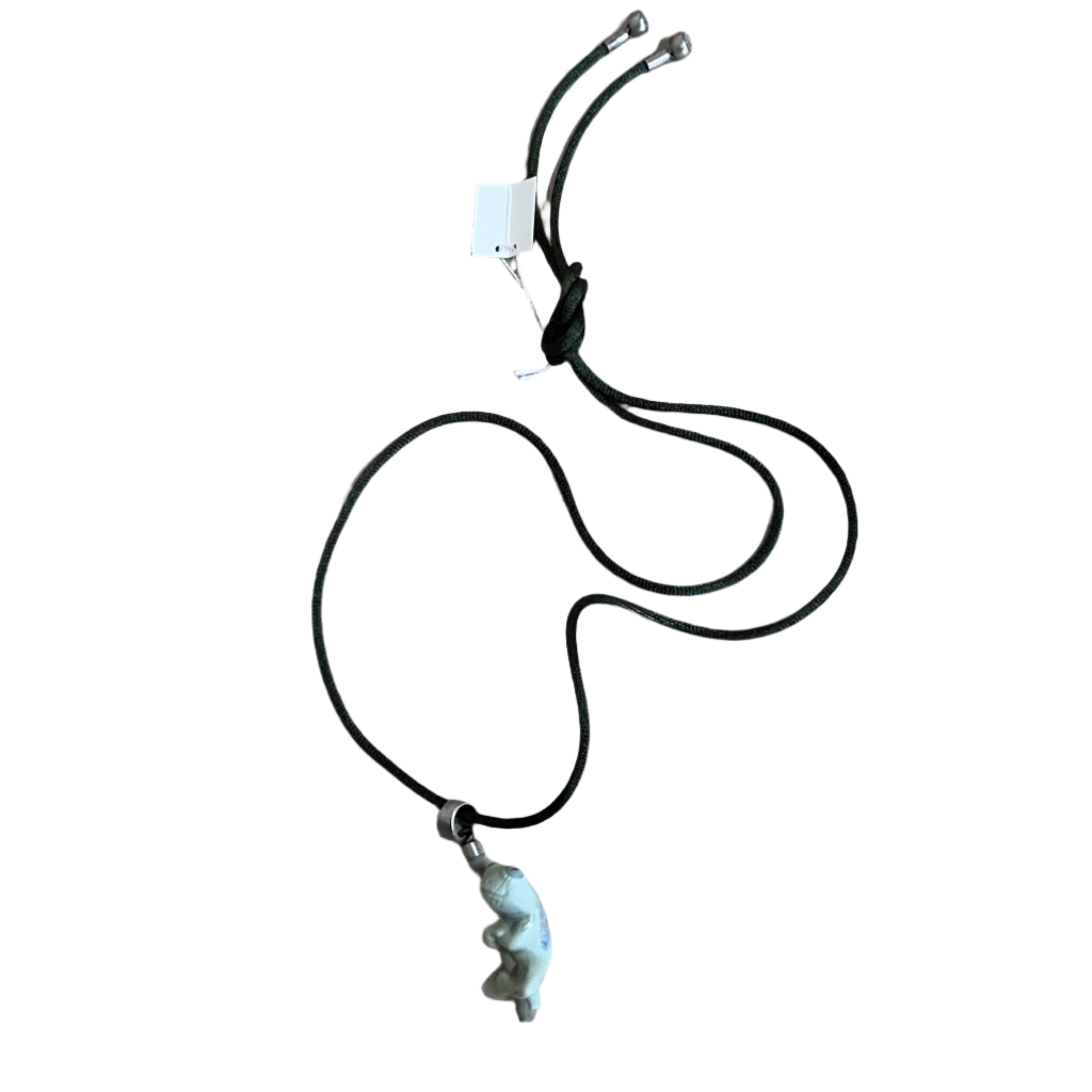 Talismania LLADRO Life Rain Frog Pendant on Silk Cord Necklace 01010005