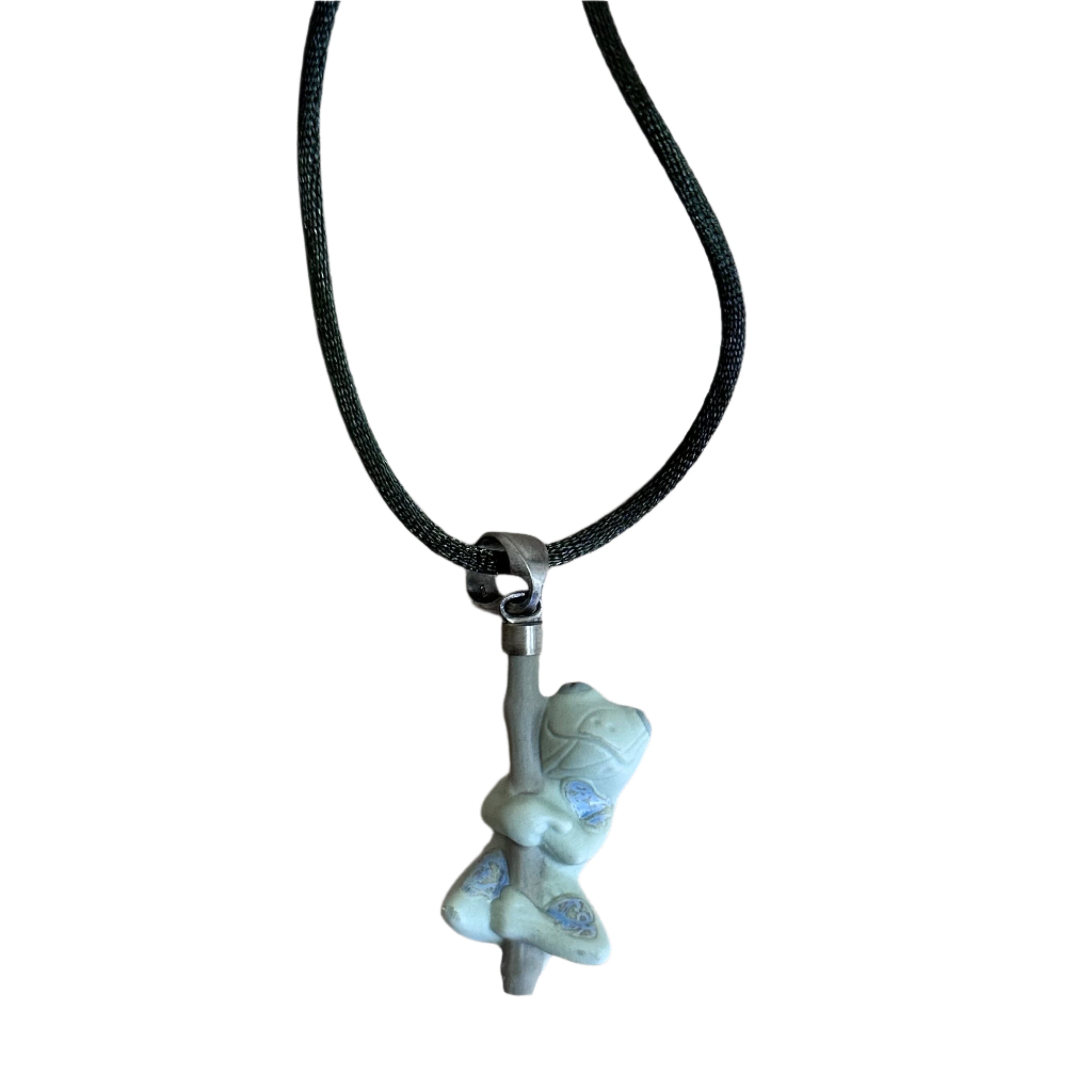 Talismania LLADRO Life Rain Frog Pendant on Silk Cord Necklace 01010005