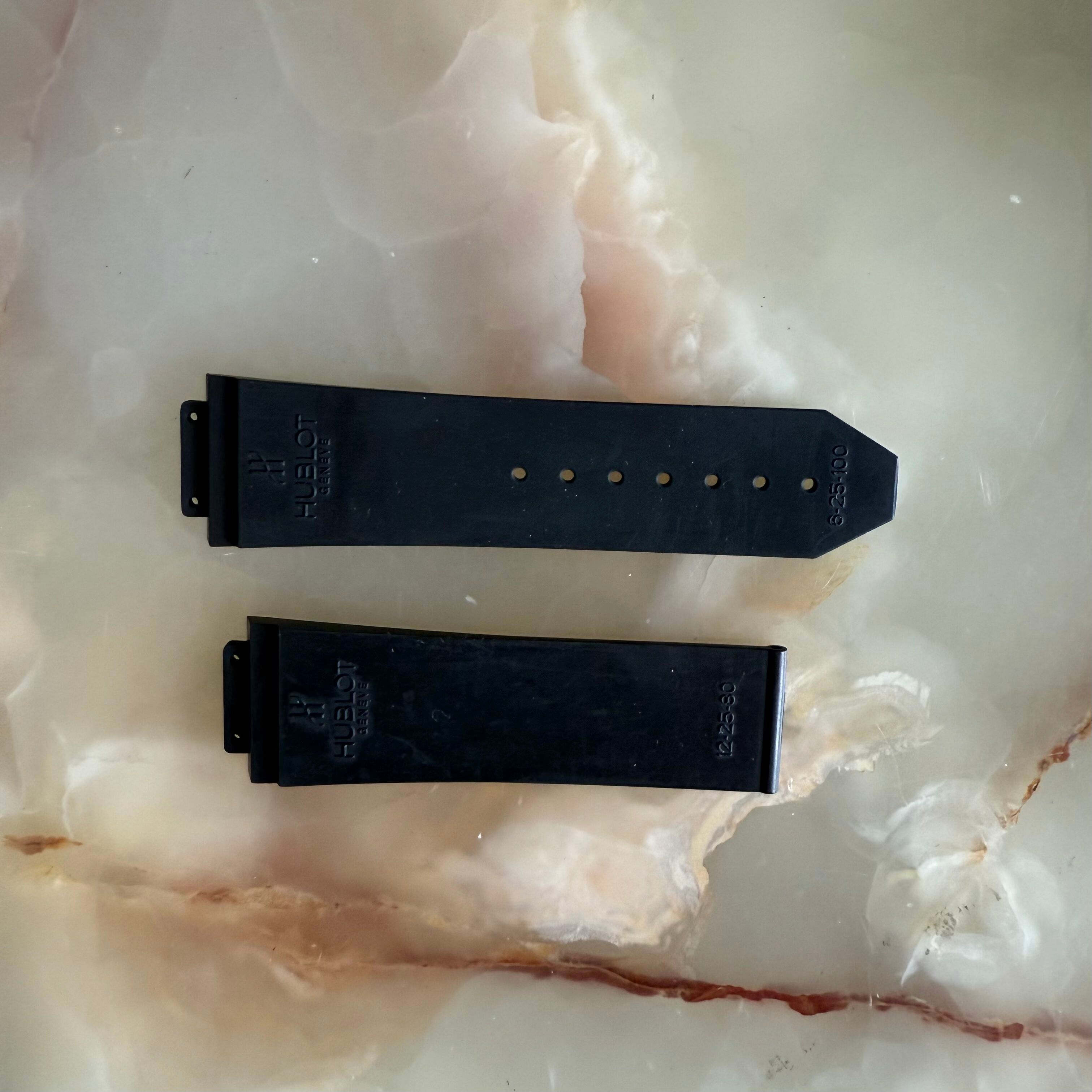 Authentic Hublot Black Rubber Watch Strap Band 25mm 12-25-80 & 6-25-100