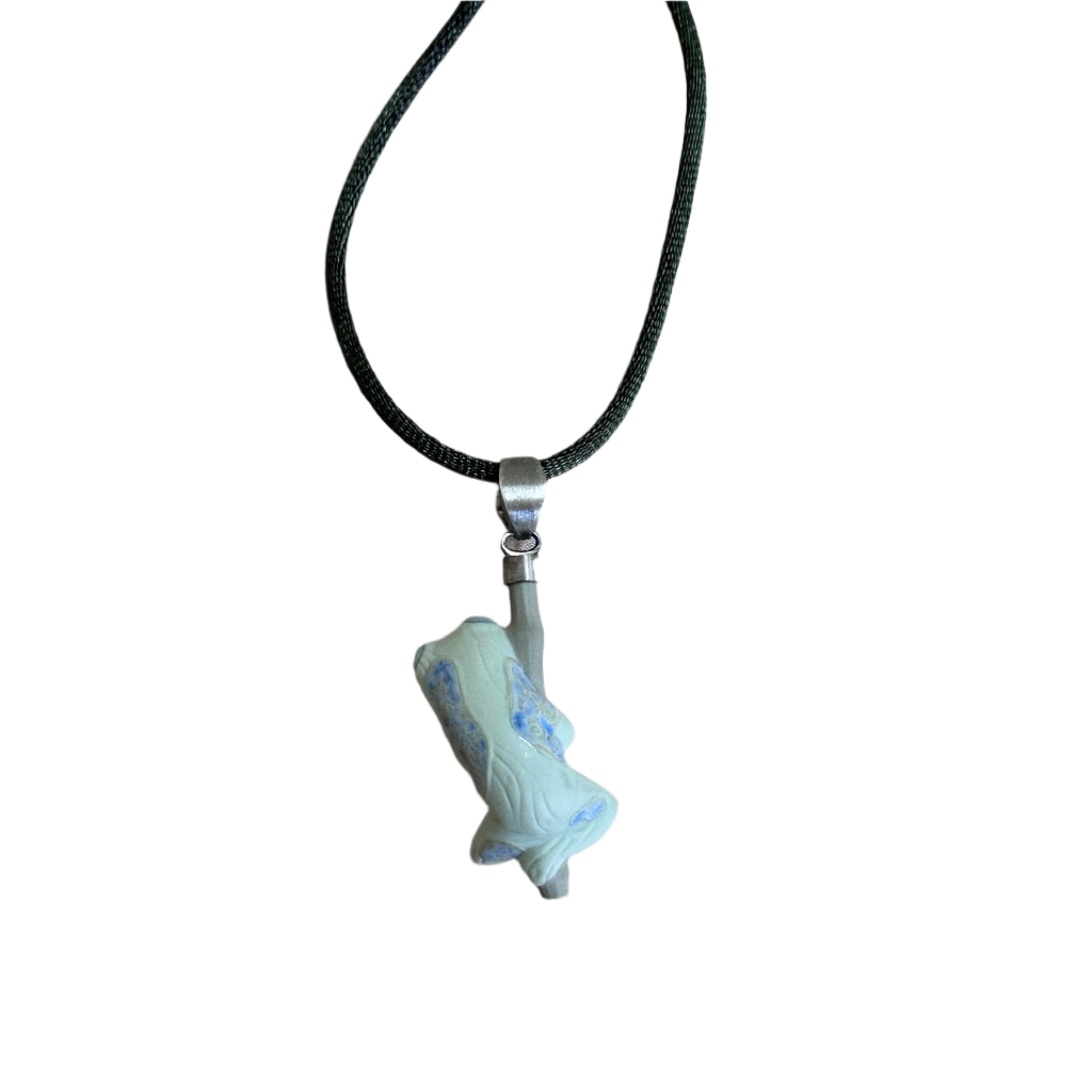 Talismania LLADRO Life Rain Frog Pendant on Silk Cord Necklace 01010005