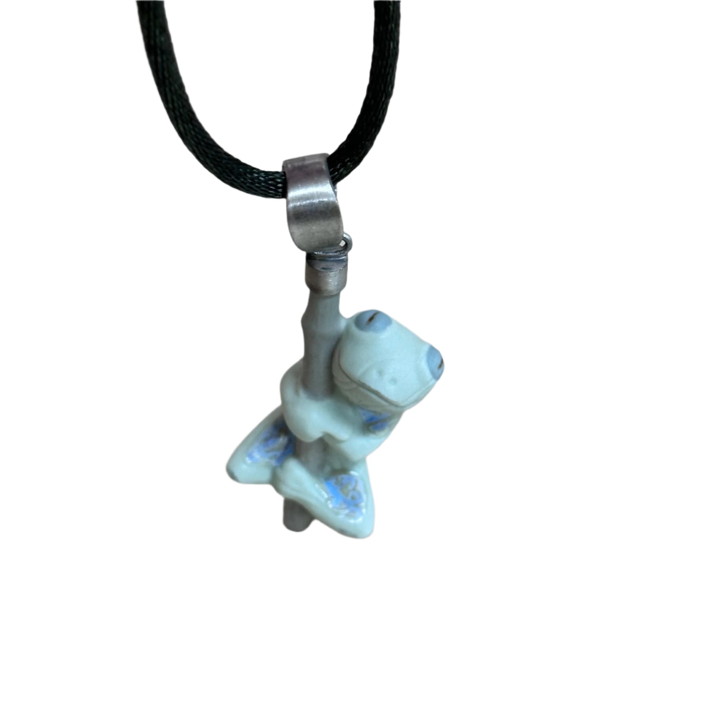 Talismania LLADRO Life Rain Frog Pendant on Silk Cord Necklace 01010005