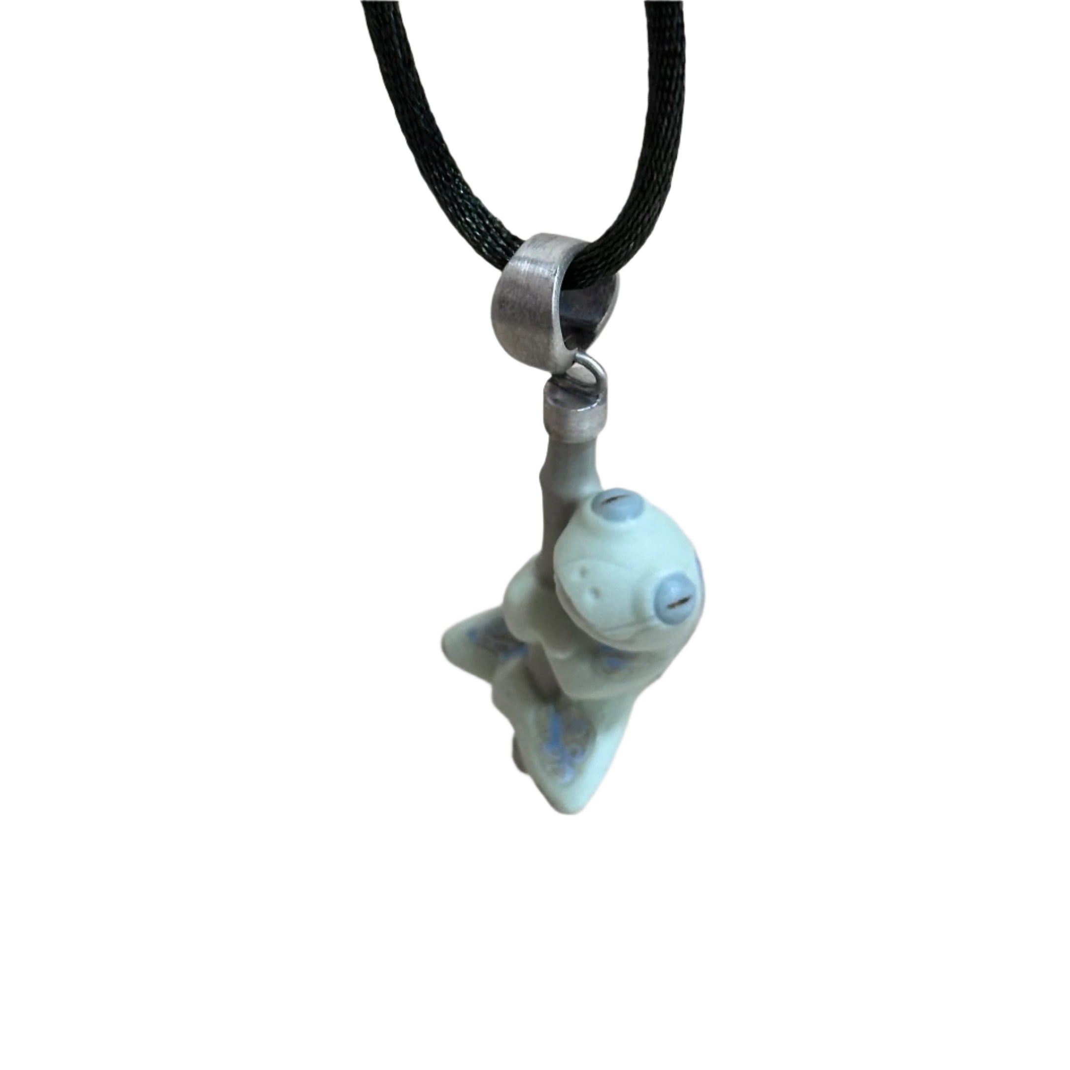 Talismania LLADRO Life Rain Frog Pendant on Silk Cord Necklace 01010005