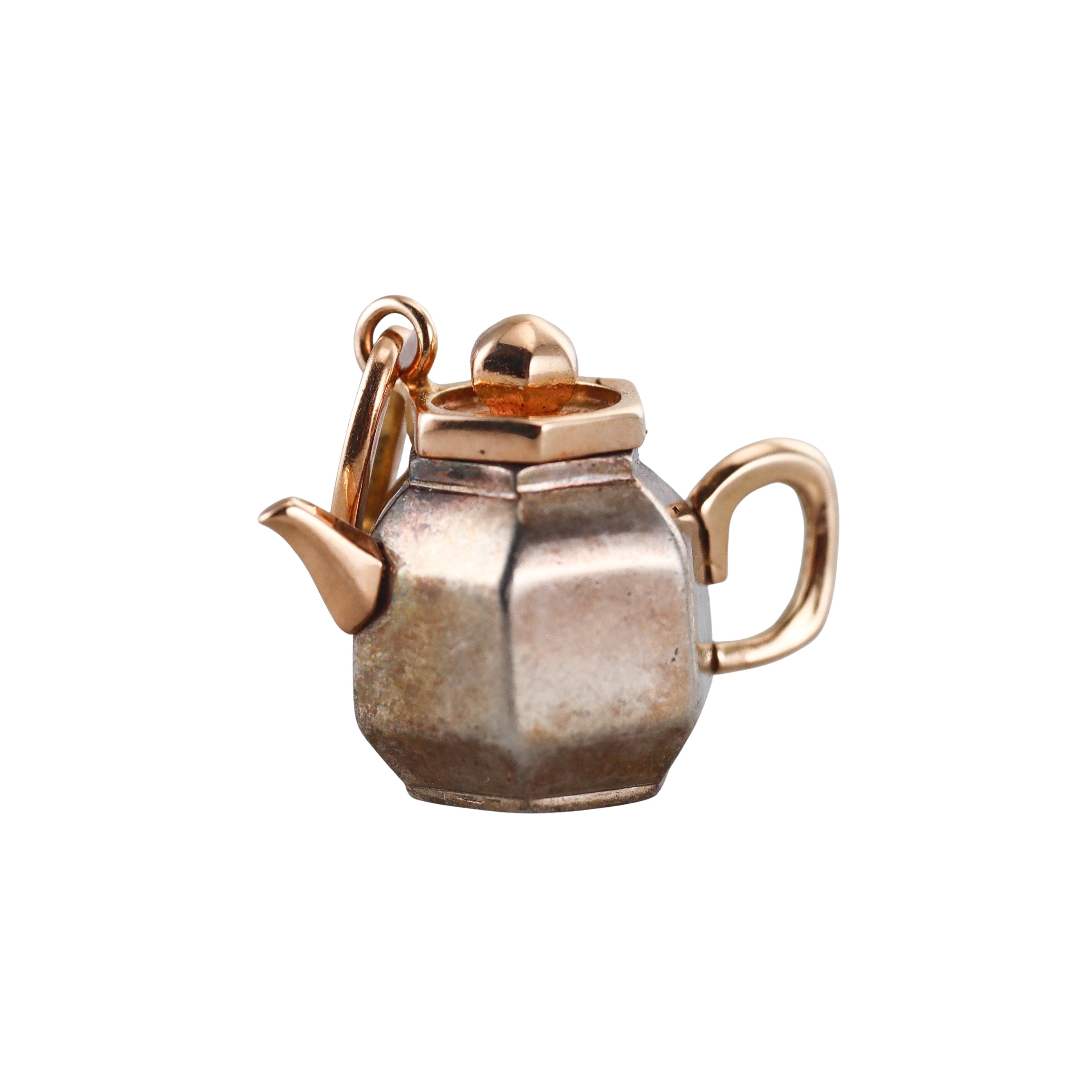 Pomellato 18k Rose Gold Sterling Silver Tea Pot Charm Pendant