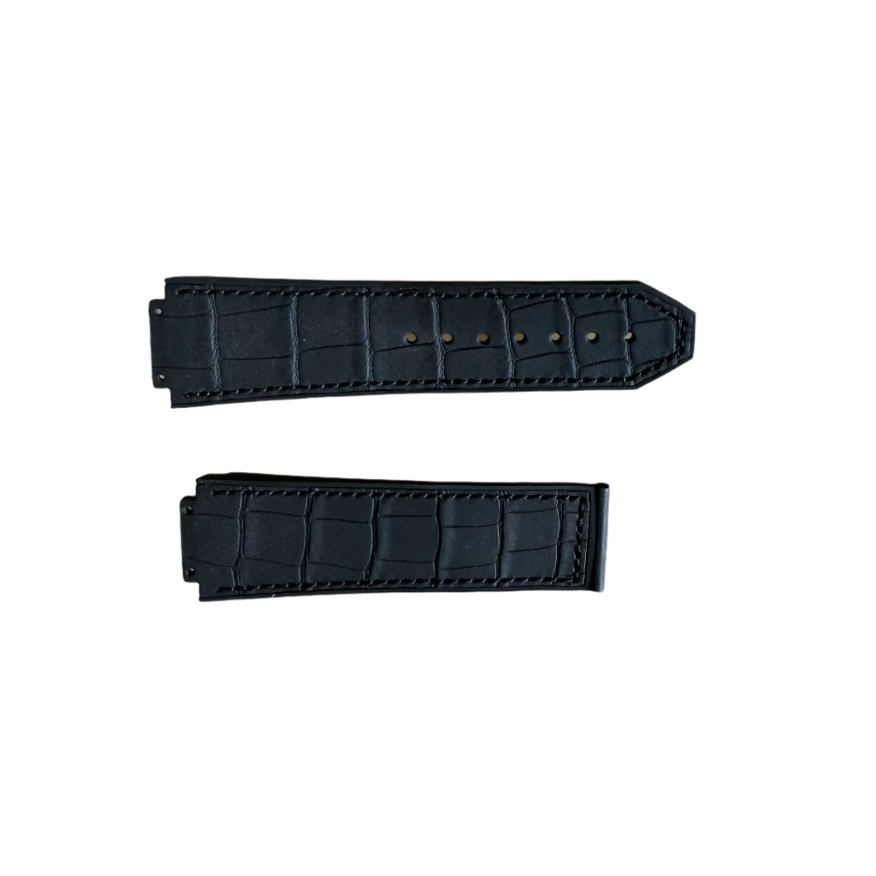 Authentic Hublot Black Rubber Alligator Insert Watch Strap Band 25mm 12-25-80 & 6-25-100