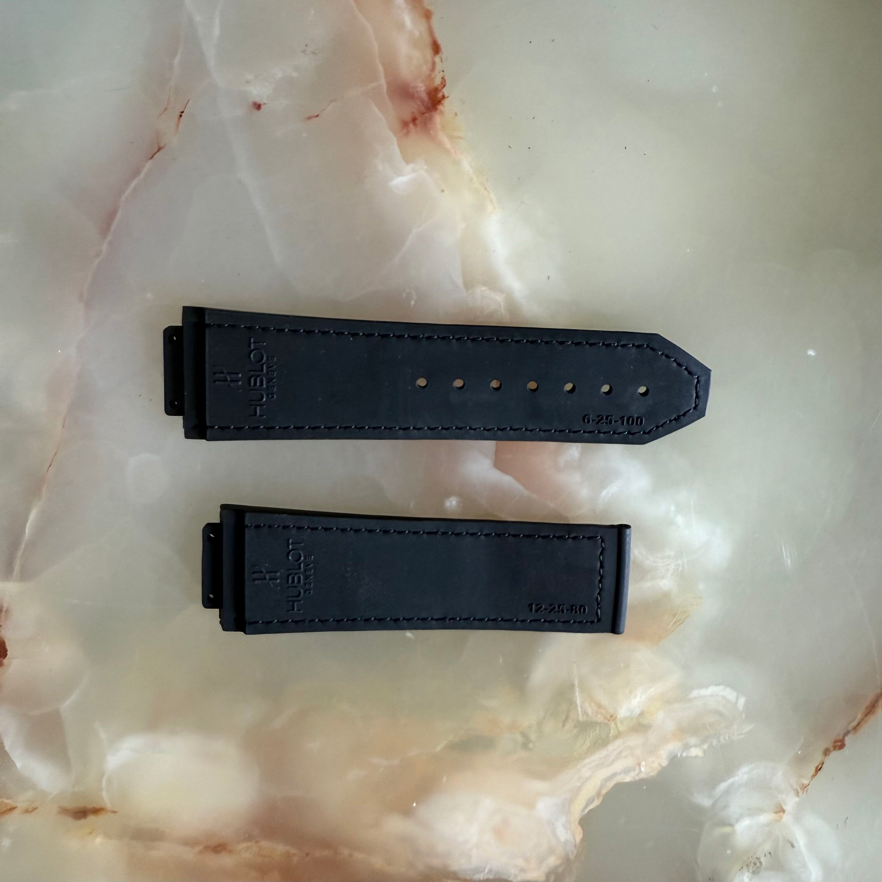 Authentic Hublot Black Rubber Alligator Insert Watch Strap Band 25mm 12-25-80 & 6-25-100
