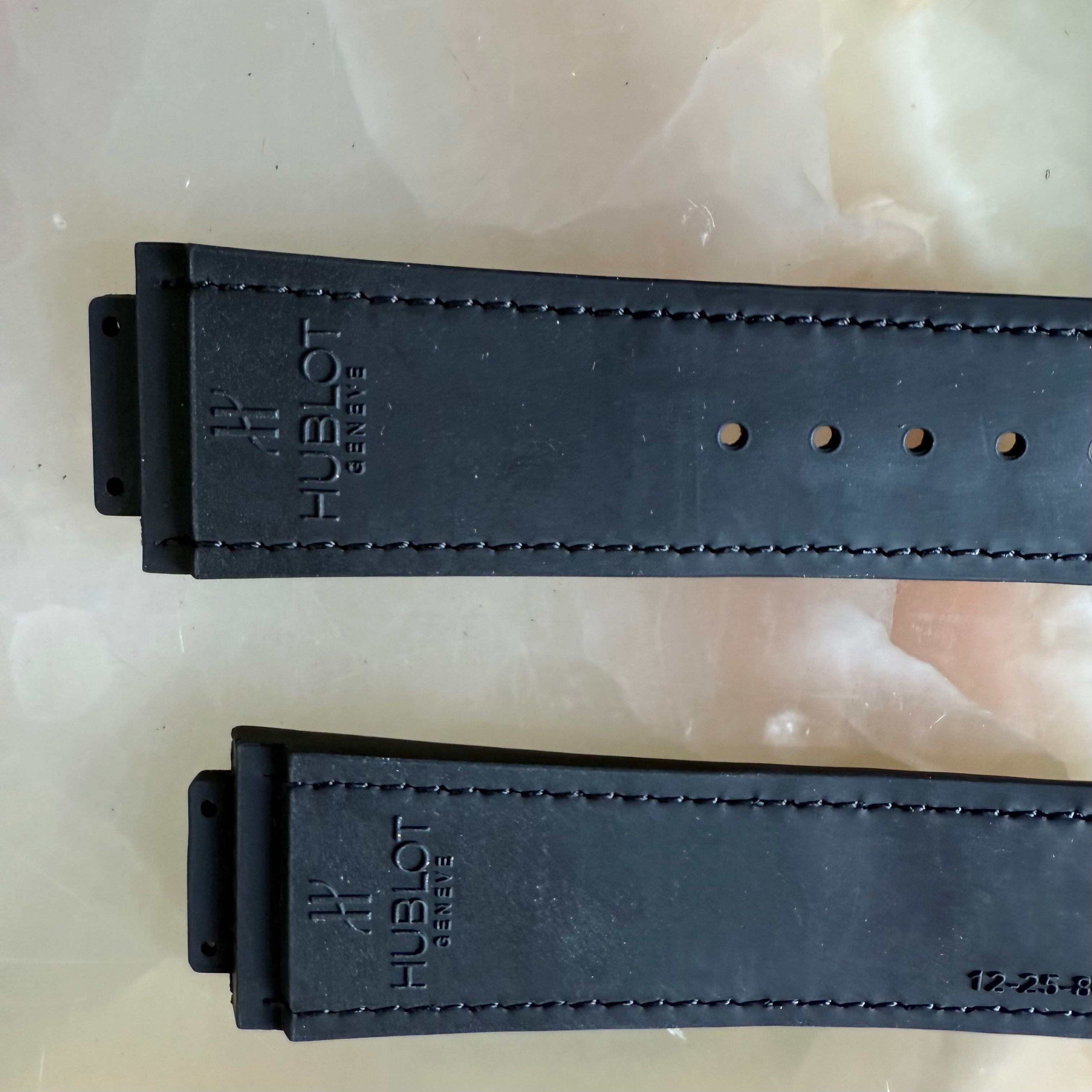 Authentic Hublot Black Rubber Alligator Insert Watch Strap Band 25mm 12-25-80 & 6-25-100