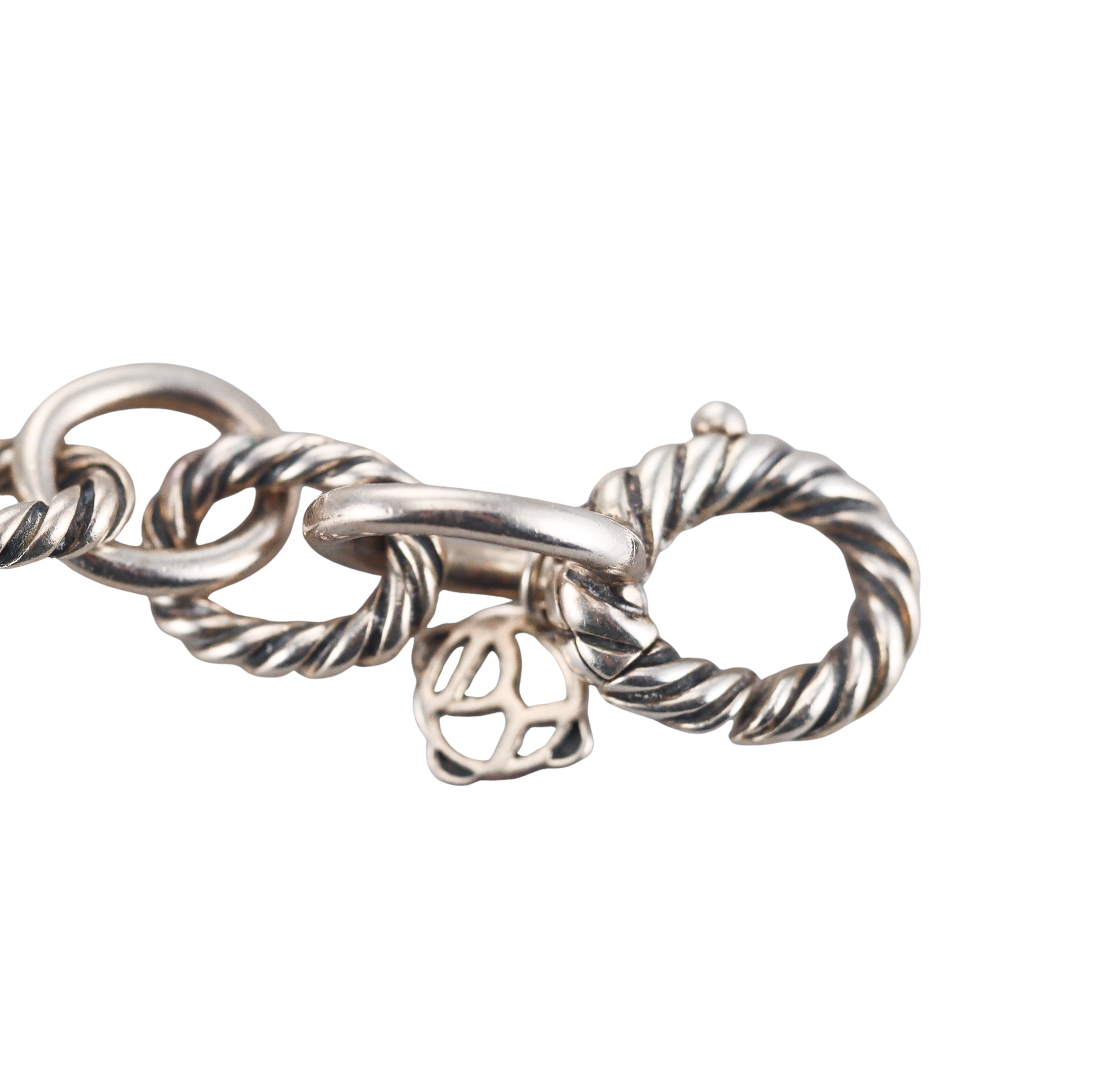 David Yurman Sterling Silver Cable Oval Link Chain Bracelet