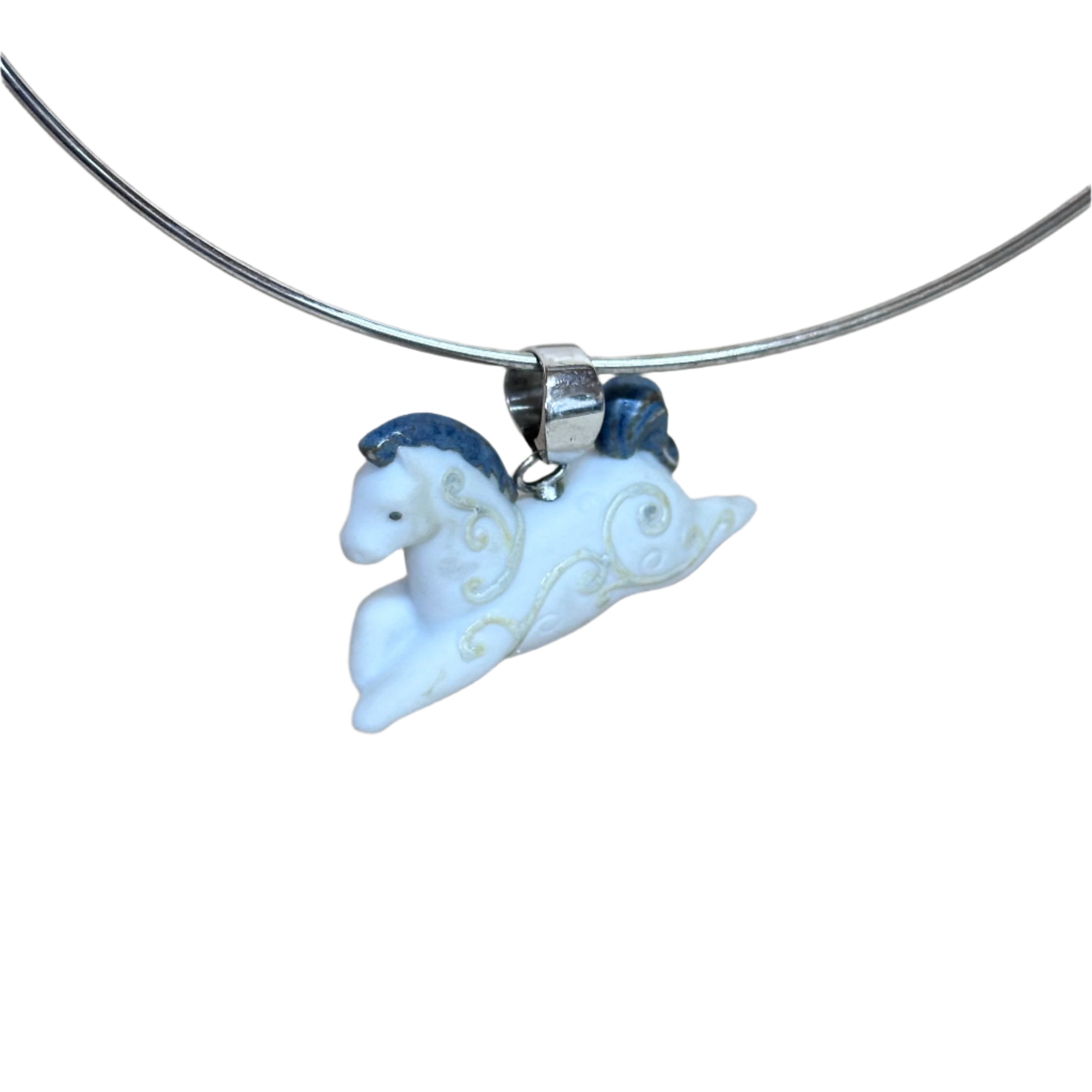 Talismania LLADRO Horse Freedom Pendant on Cuff Choker Necklace 01010030