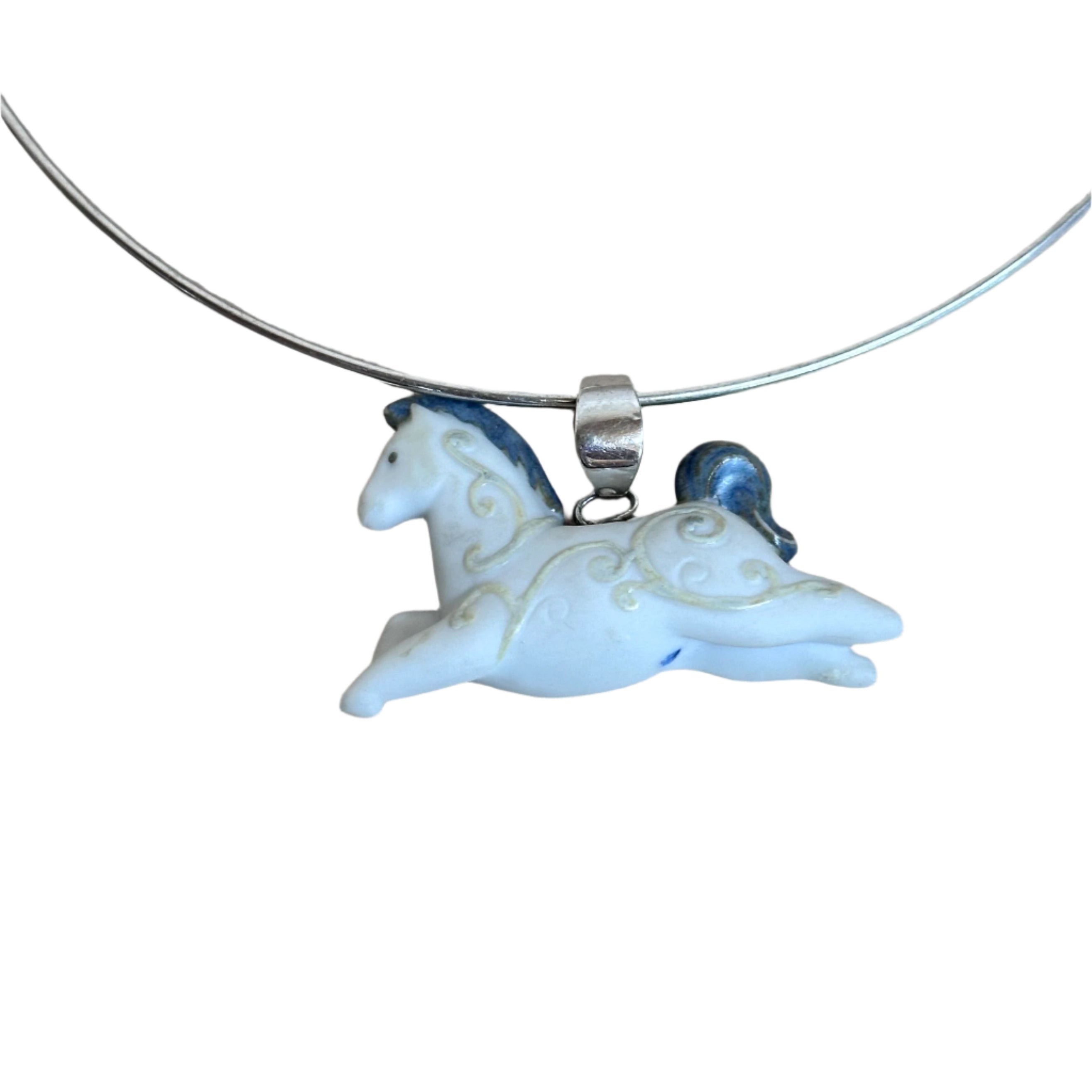 Talismania LLADRO Horse Freedom Pendant on Cuff Choker Necklace 01010030
