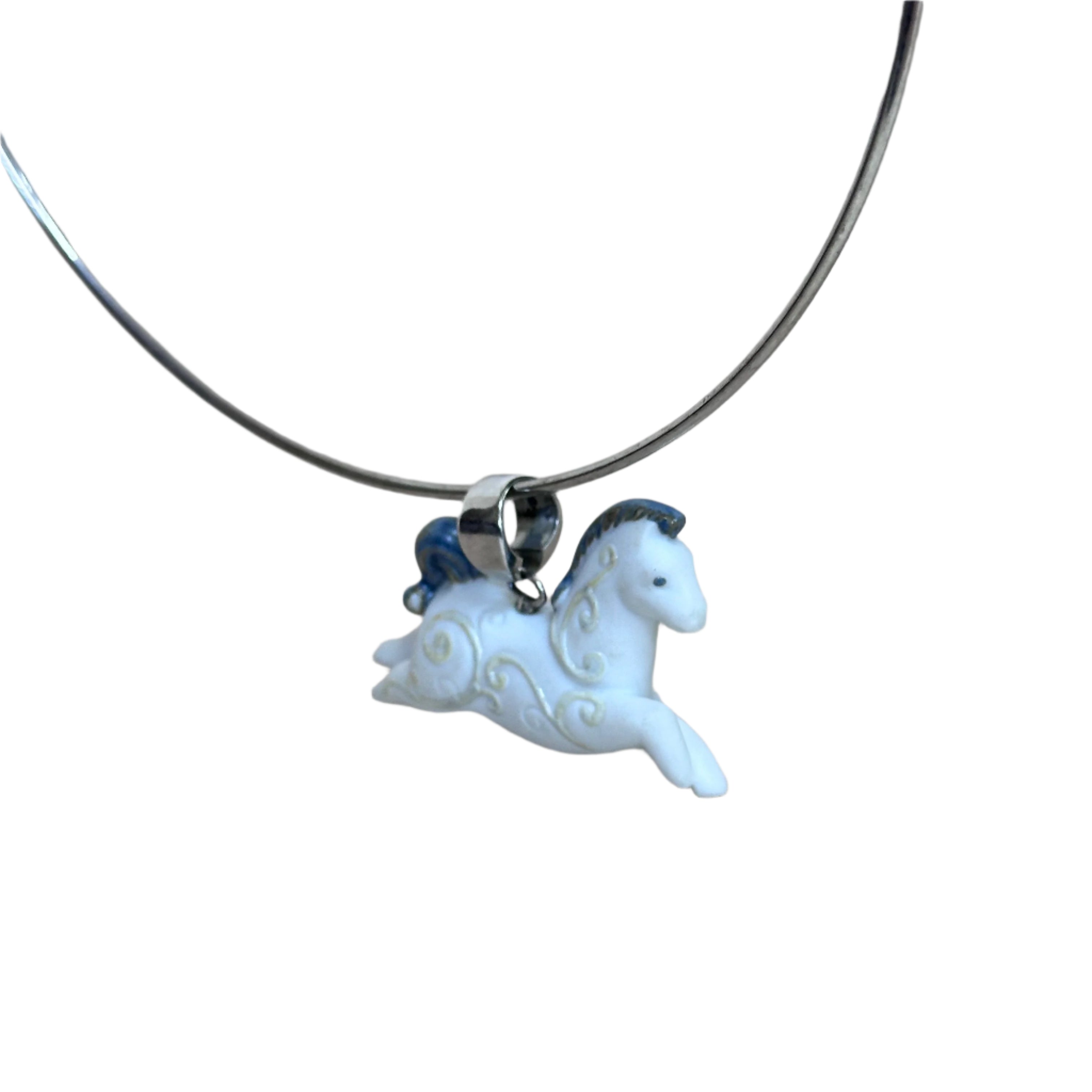 Talismania LLADRO Horse Freedom Pendant on Cuff Choker Necklace 01010030