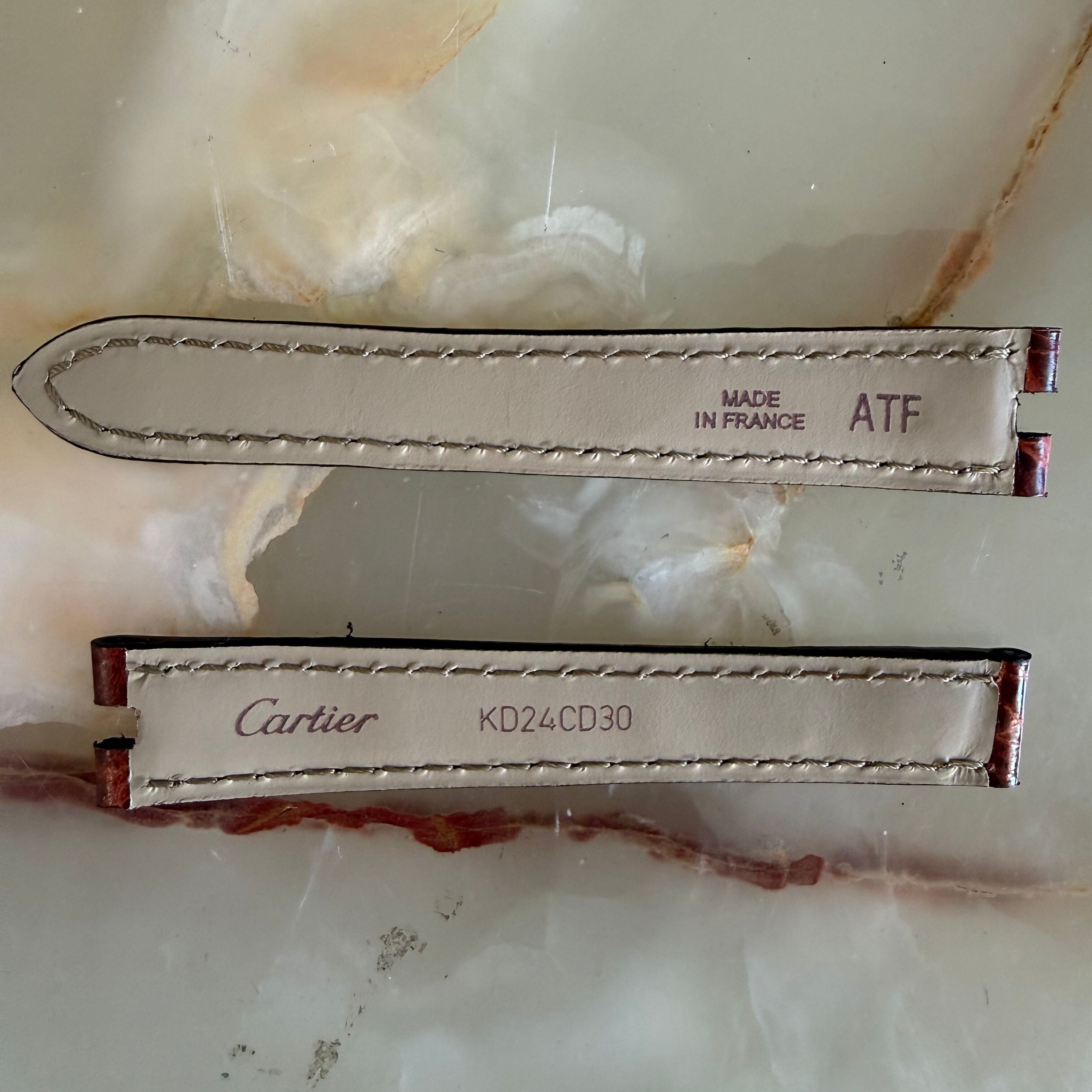 Authentic Cartier Brown Alligator Watch Strap Band 14mm KD24CD30