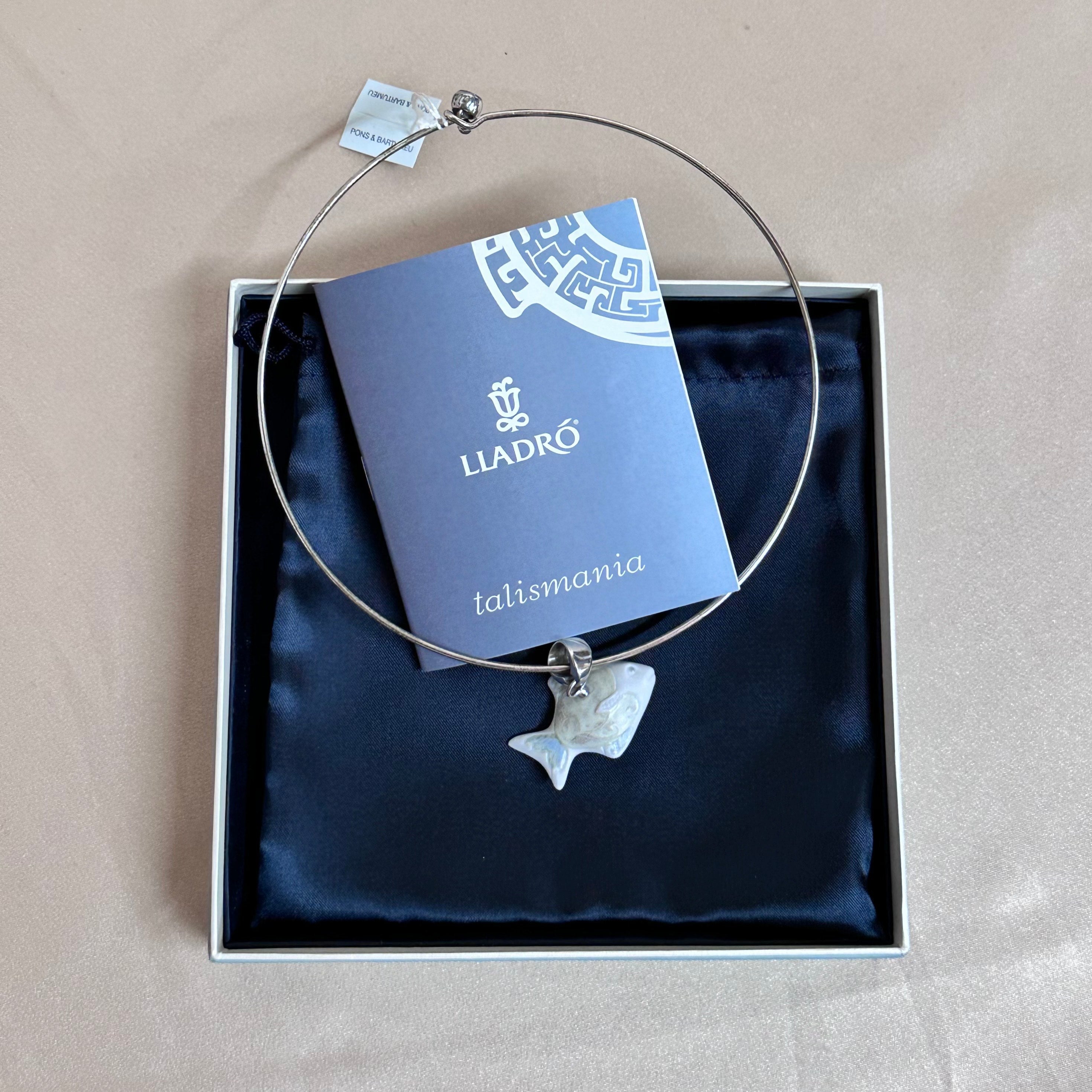 Talismania LLADRO Koi Fish Pendant on Cuff Choker Necklace 01010020