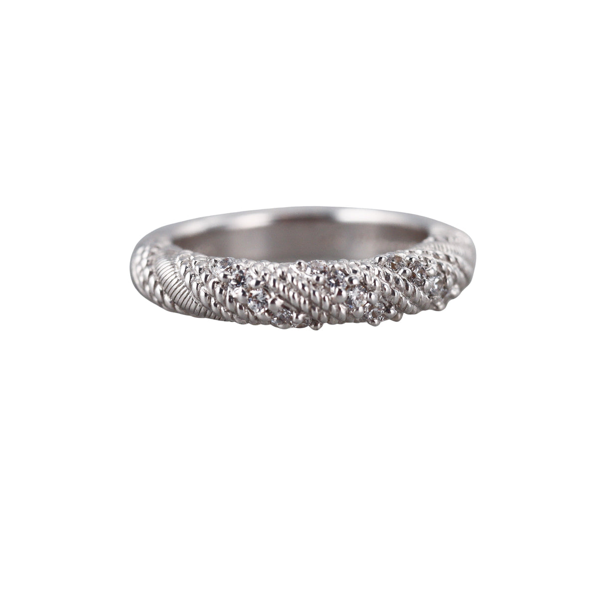 Judith Ripka Sterling Silver Cubic Zirconia Ring Band